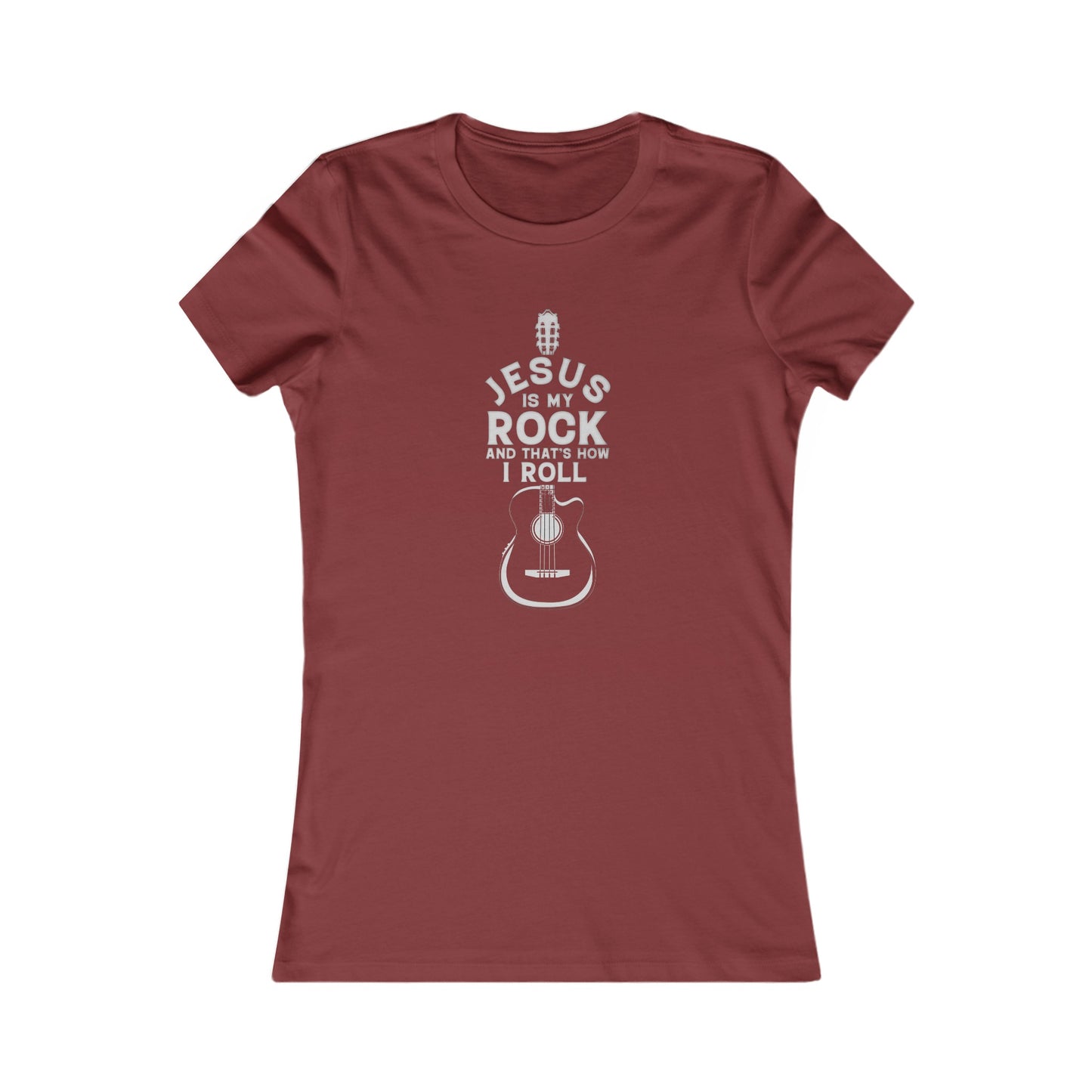 Jesus is My Rock Womens Fitted Tshirt (Light Gray Logo) - Sweet Baby Jeez Teez