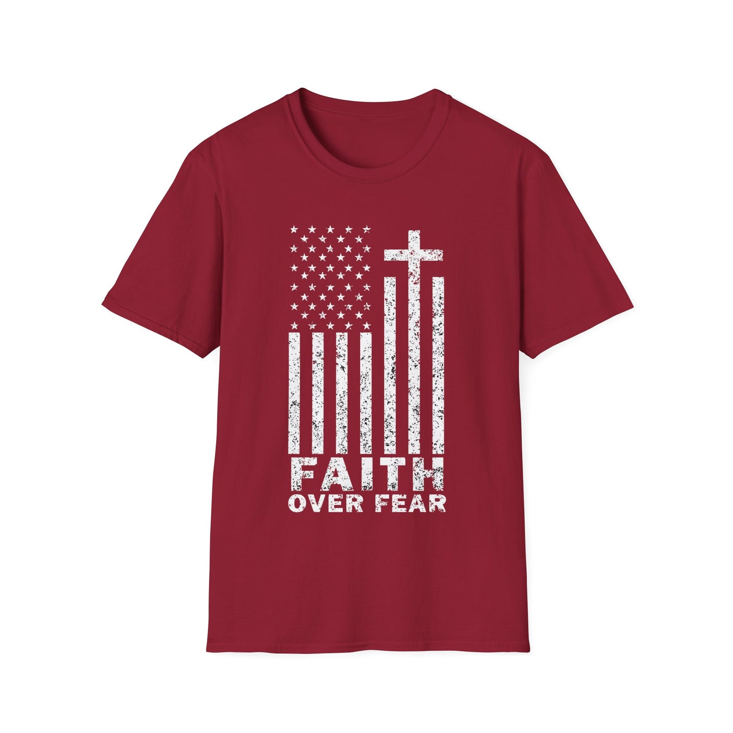 Faith Flag Men's Tshirt (White Logo)