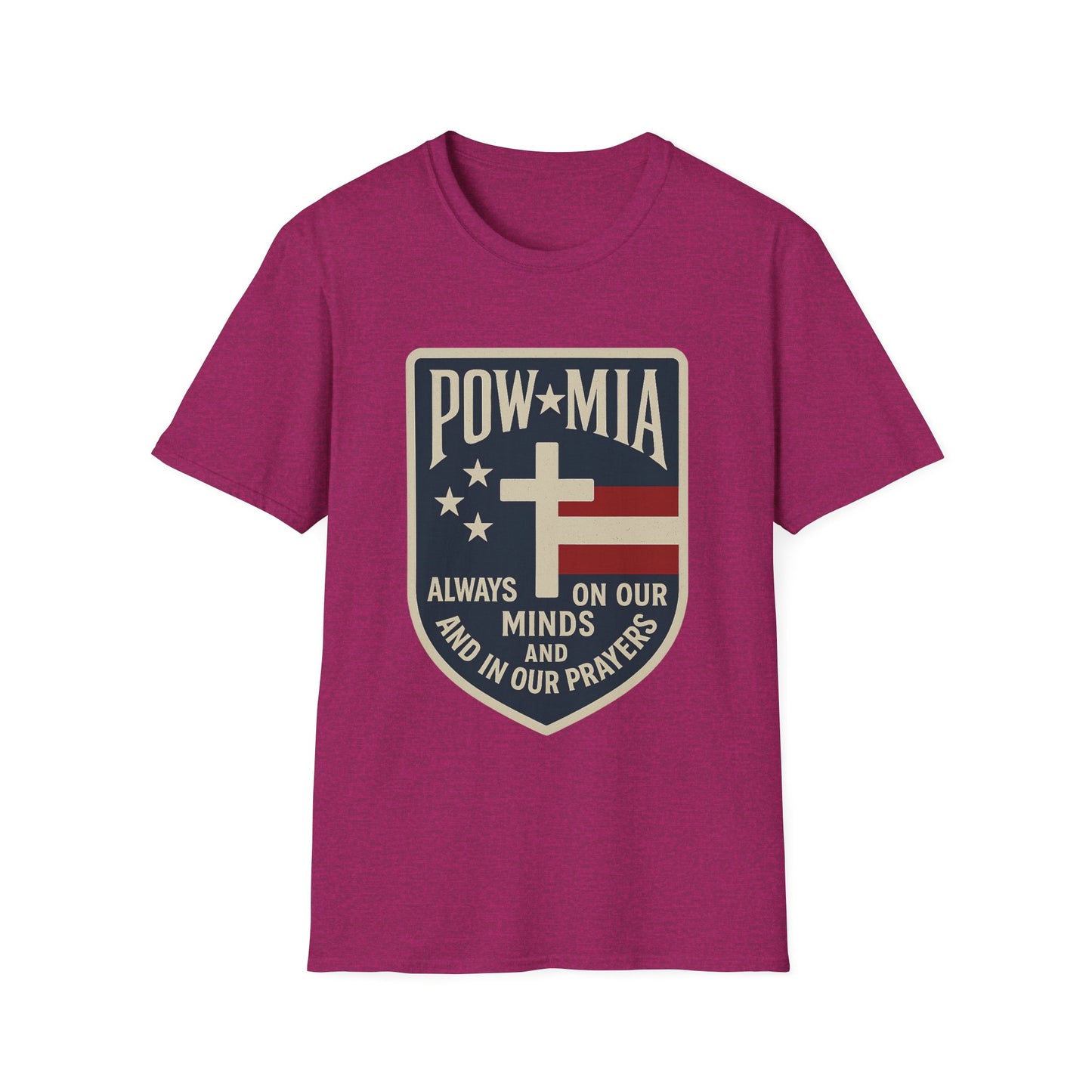 "POW MIA Thoughts & Prayers" Tribute Military Support Softstyle T-Shirt