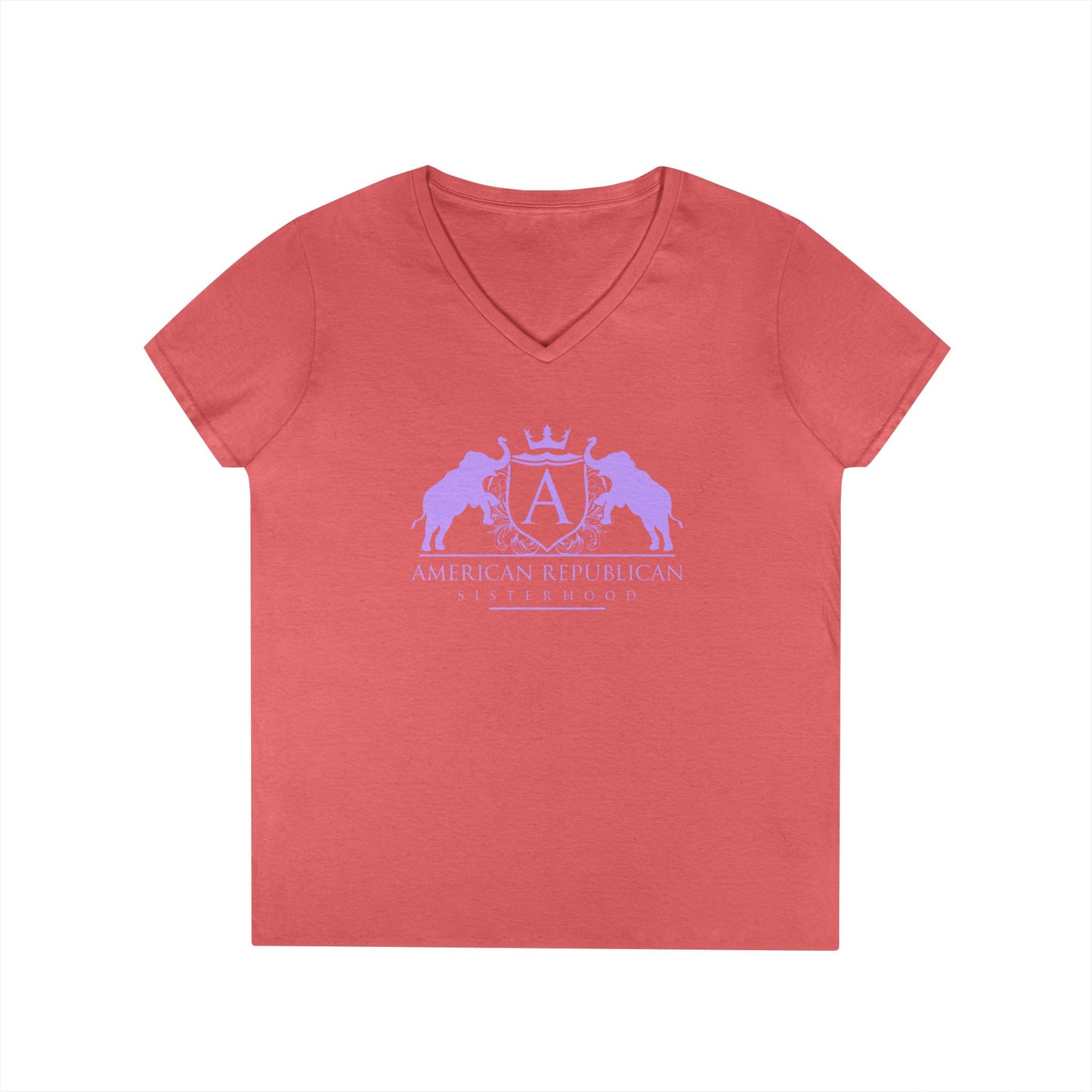 ARS Logo Ladies V-Neck Tshirt (ARS - T Lilac Logo) - Sweet Baby Jeez Teez