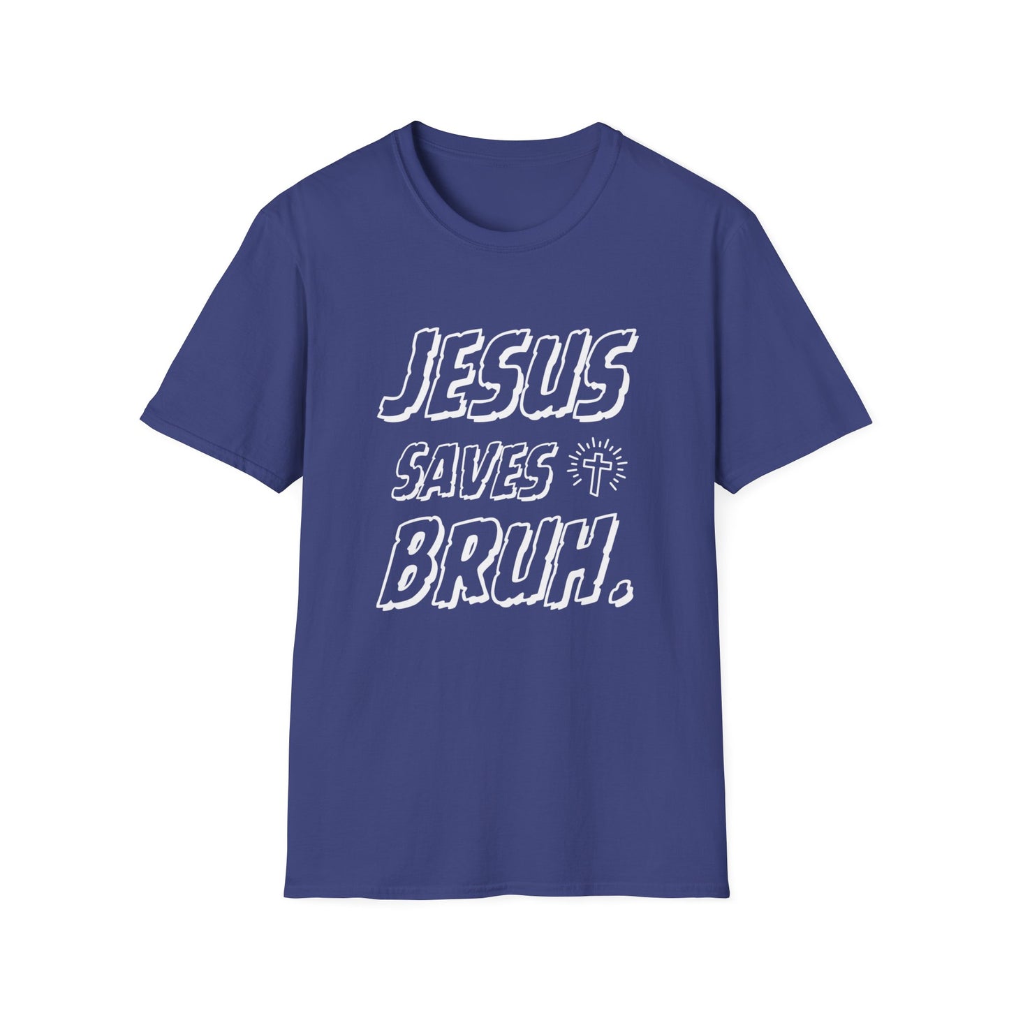 Jesus Saves Bruh Men's Tshirt (White Logo) - Sweet Baby Jeez Teez