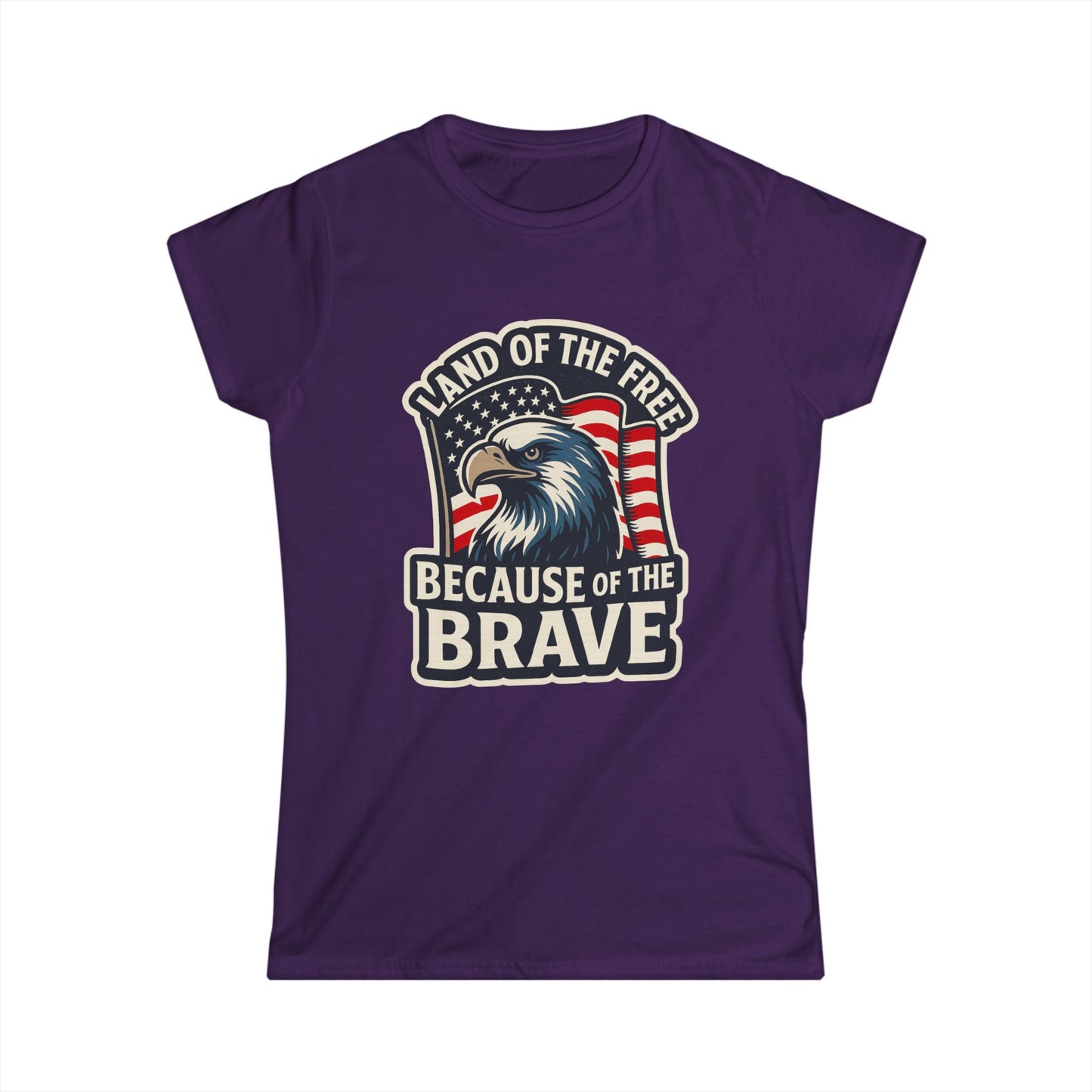 "Land of the Free" Patriotic Eagle Women's T-Shirt (American Flag)