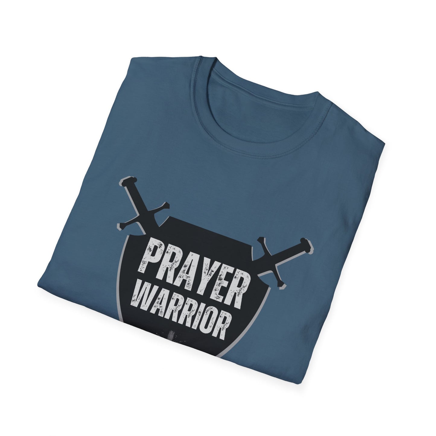 Prayer Warrior Shield Men's Tshirt (Black Logo) - Sweet Baby Jeez Teez