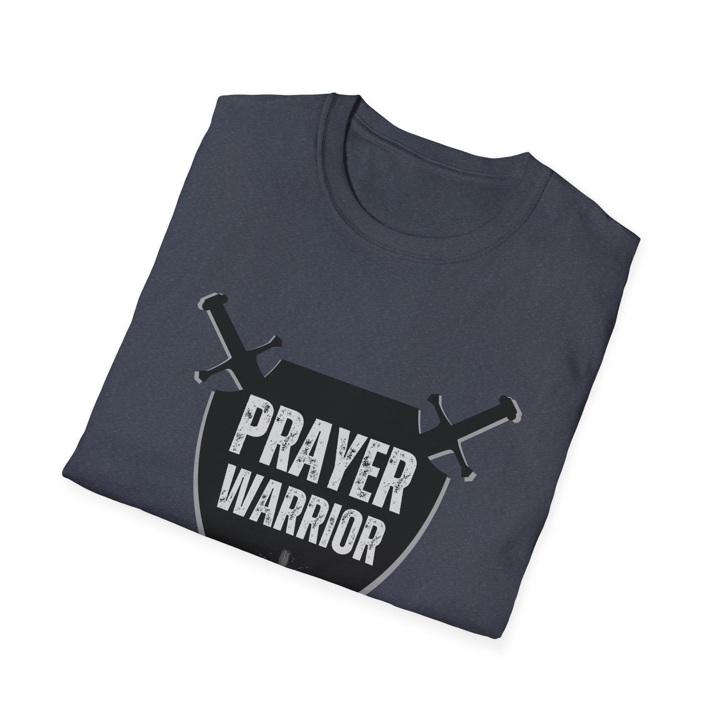 Prayer Warrior Shield Men's Tshirt (Black Logo) - Sweet Baby Jeez Teez