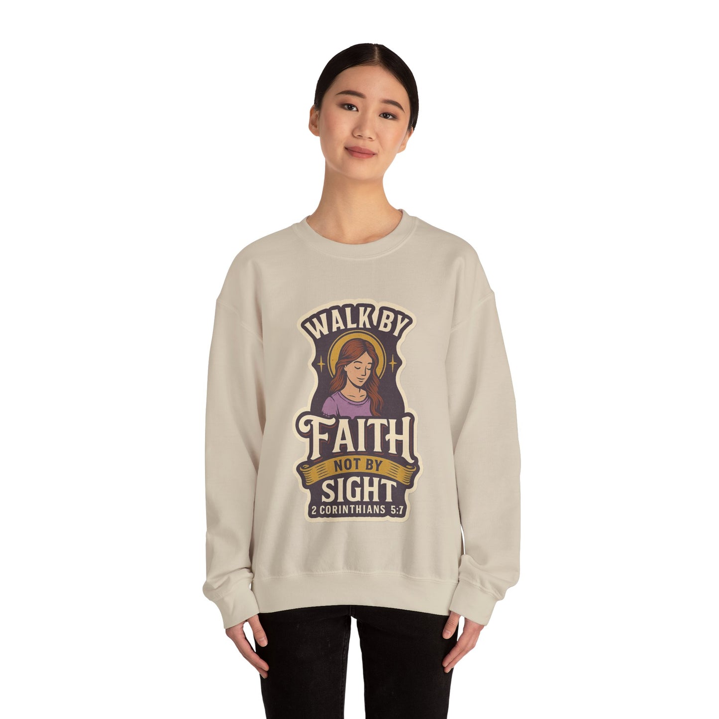 "Walk by Faith" Bible Verse Christian Inspirational Sweatshirt
