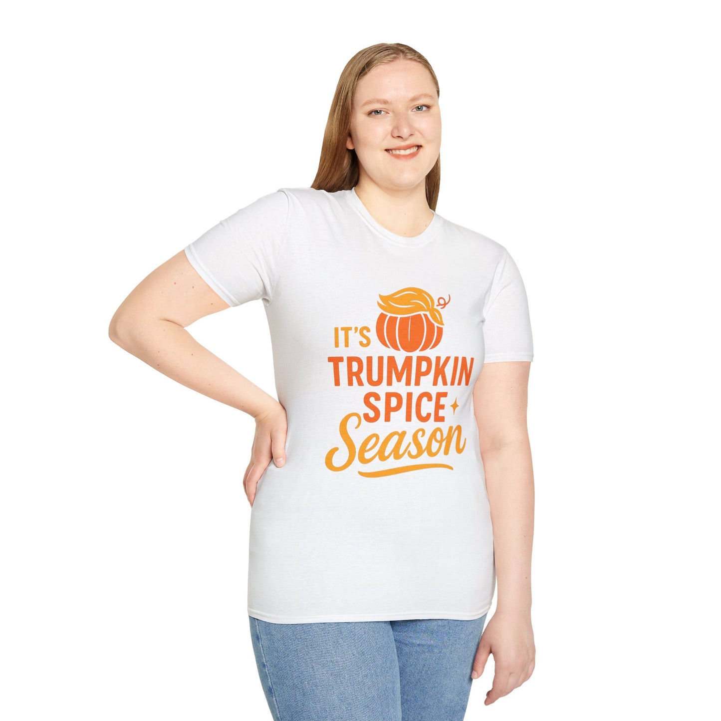 TRUMP-kin Spice Season Unisex Softstyle Tshirt - Sweet Baby Jeez Teez