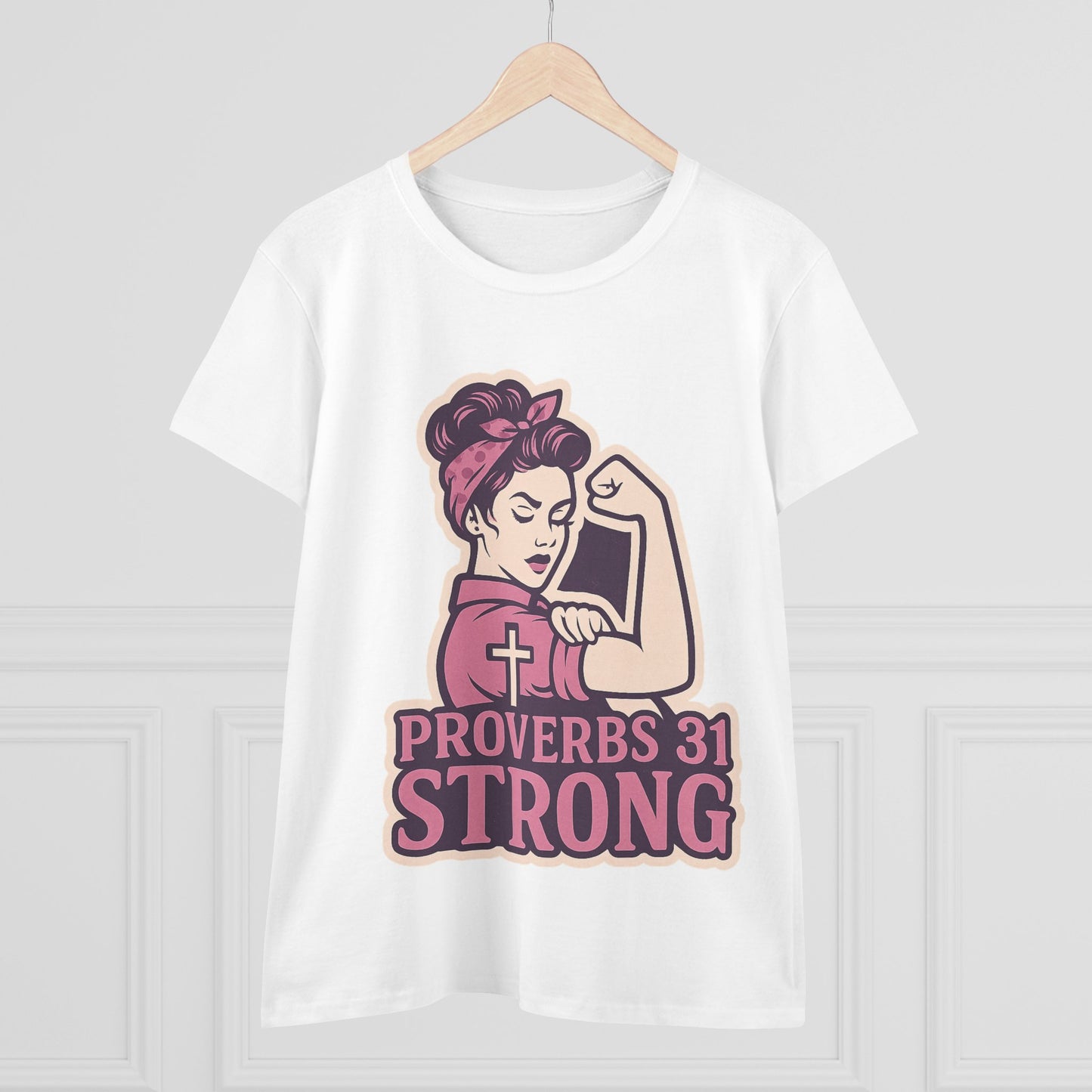 Proverbs 31 Strong Christian Women's Empowering Midweight T-Shirt