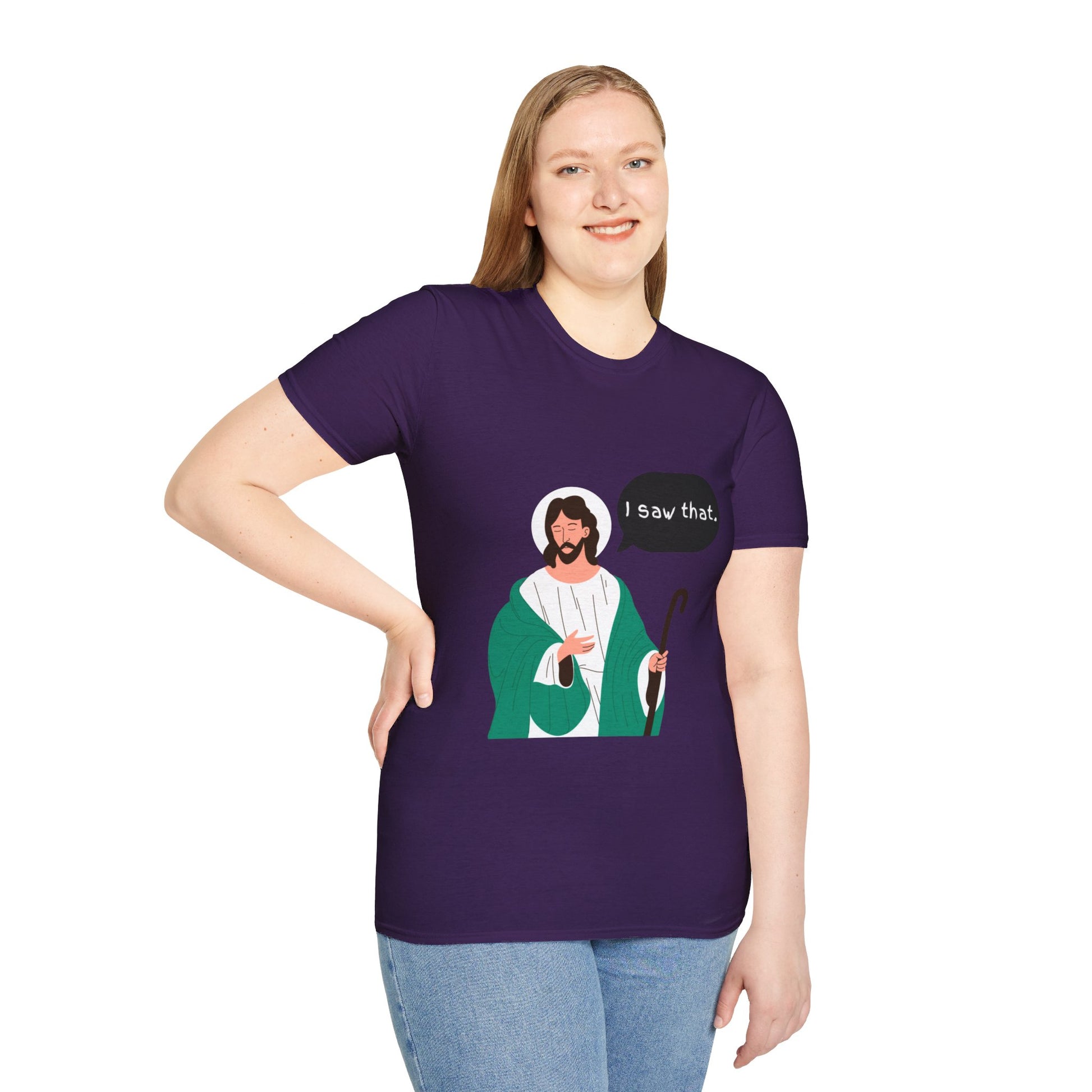 I Saw That Women's Relaxed/Plus Tshirt (Cartoon Logo) - Sweet Baby Jeez Teez