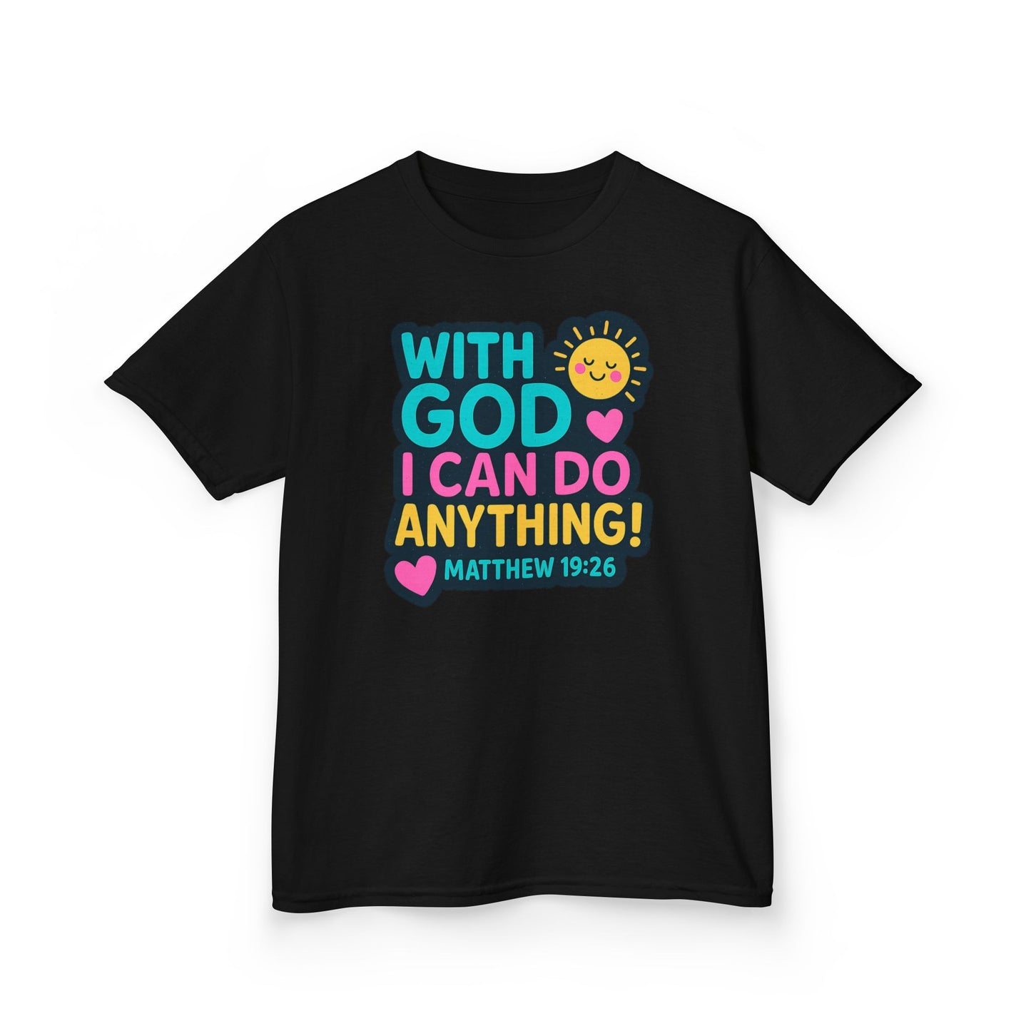 "With God I Can Do Anything!" Bible Verse Girls Soft Tshirt