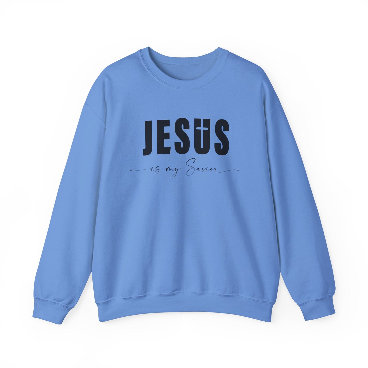 "Jesus is My Savior" Christian Faith Sweatshirt (Black Logo)