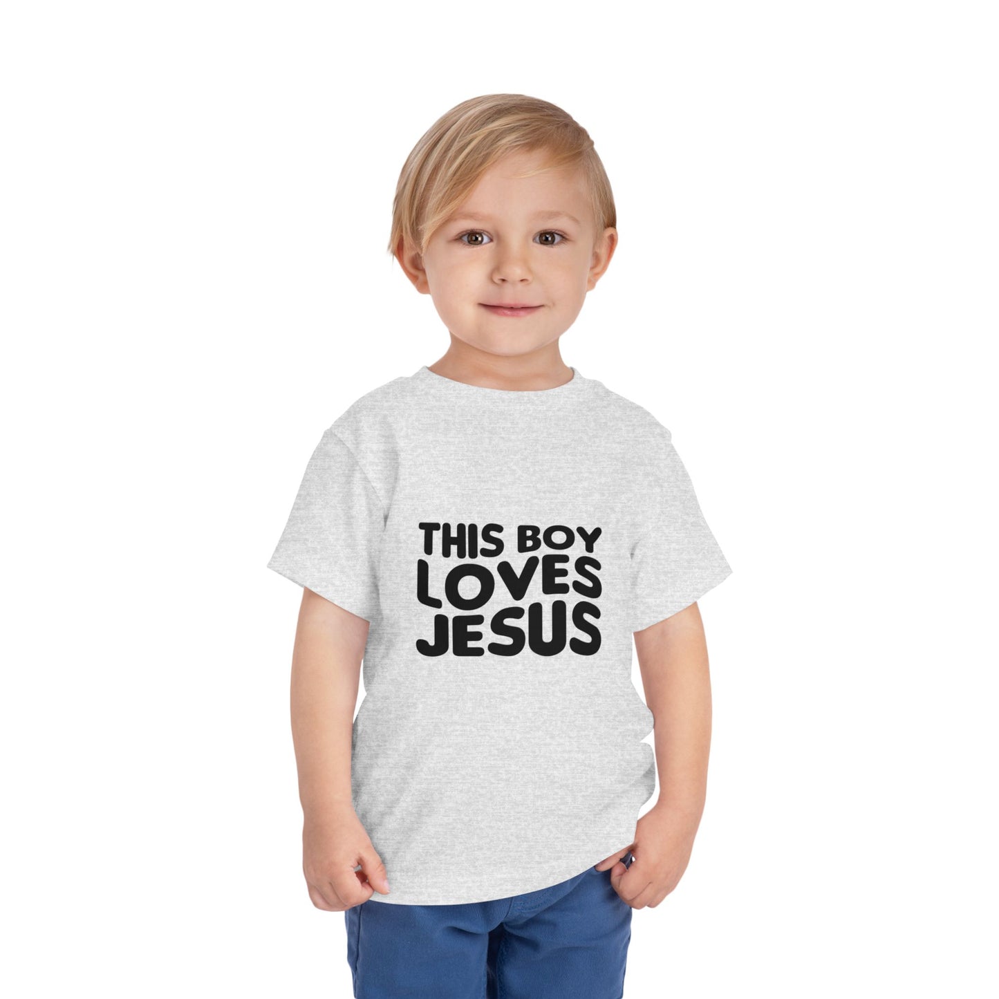 This Boy Loves Jesus Toddler Tshirt - Sweet Baby Jeez Teez