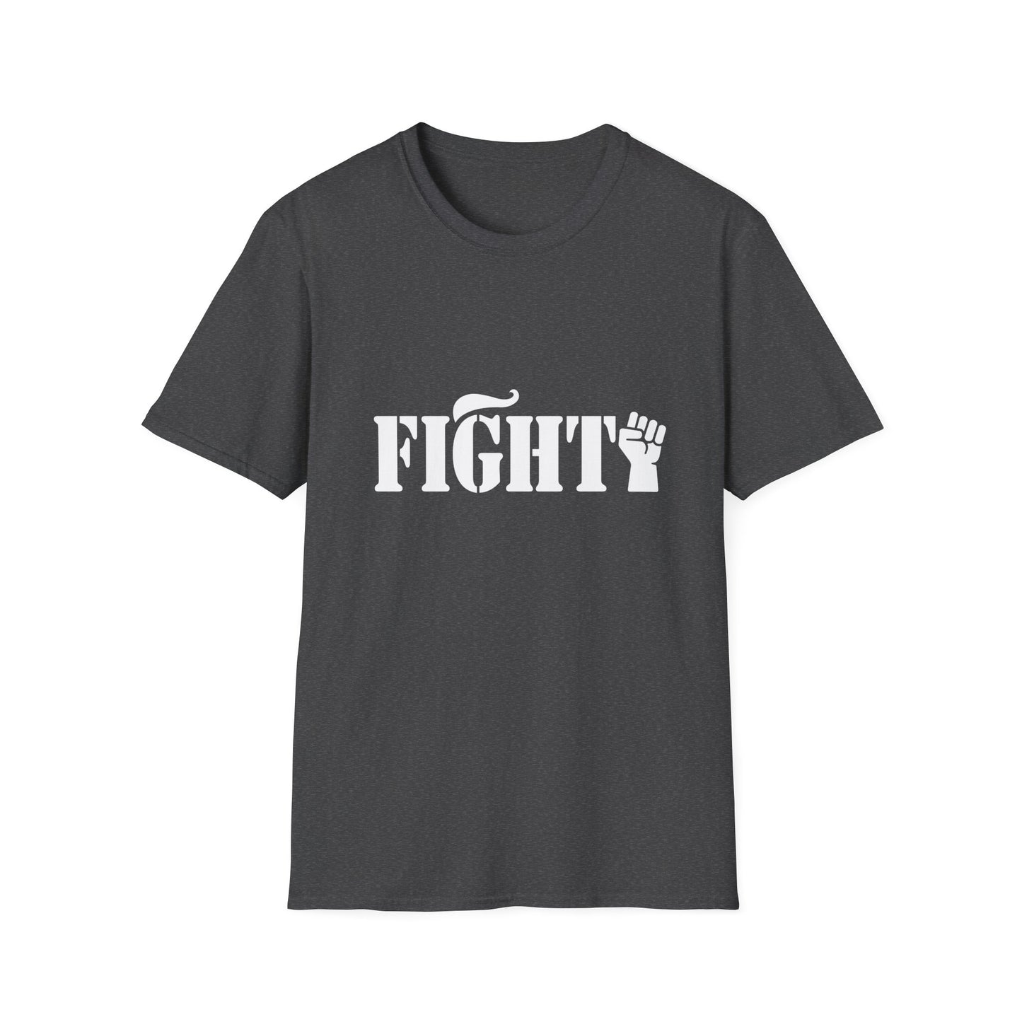 Fight Men's Tshirt (White Fist Logo) - Sweet Baby Jeez Teez