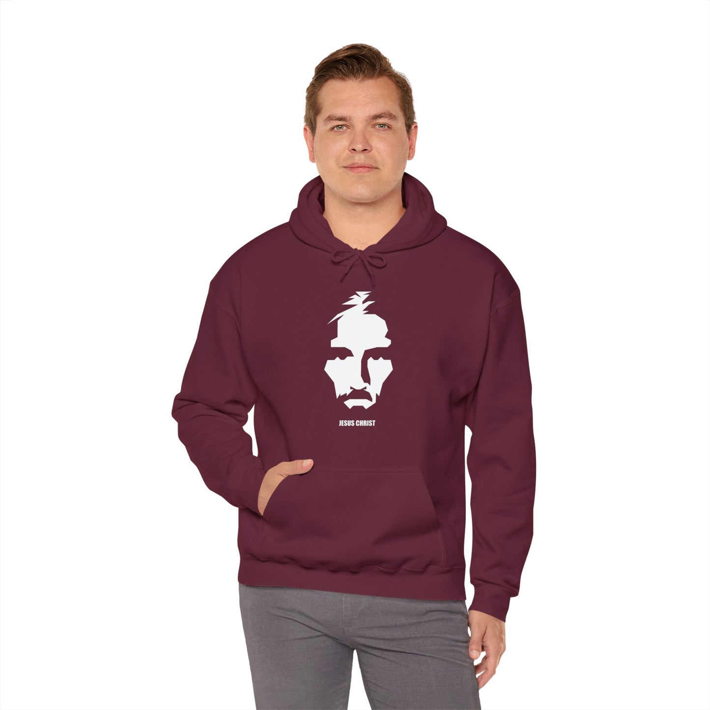 Jesus Portrait Men's Hoodie (Contemporary Logo) - Sweet Baby Jeez Teez