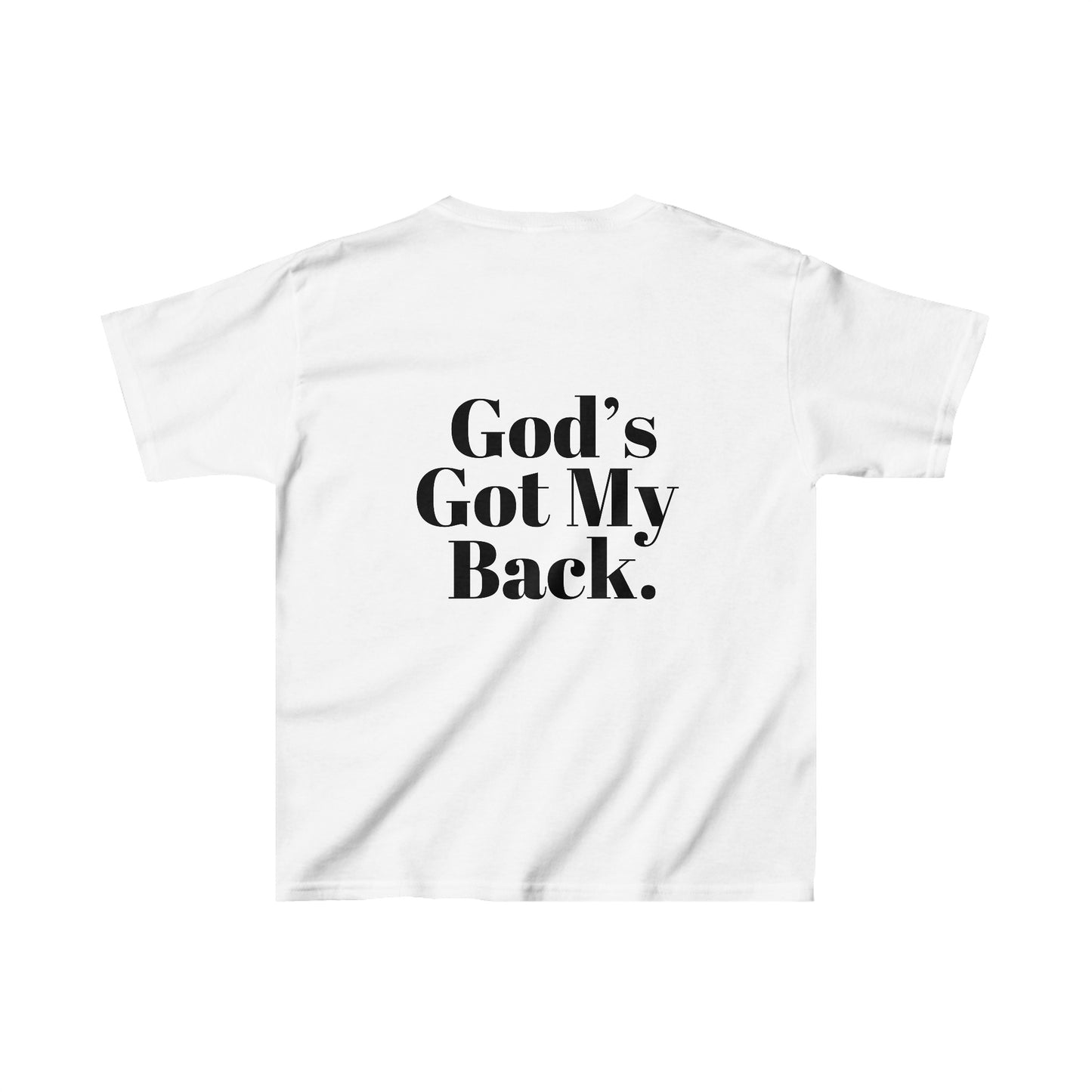 God's Got My Back Boy's Tshirt (Black Logo - Back) - Sweet Baby Jeez Teez