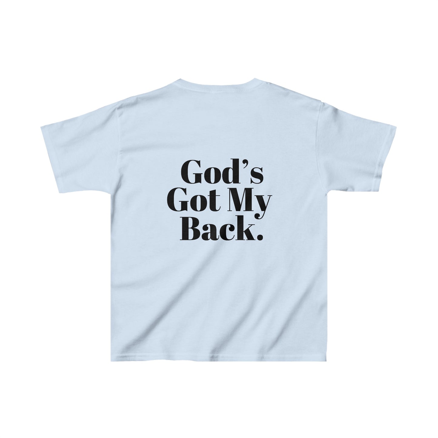 God's Got My Back Boy's Tshirt (Black Logo - Back) - Sweet Baby Jeez Teez
