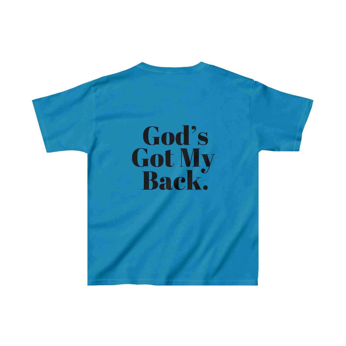 God's Got My Back Boy's Tshirt (Black Logo - Back) - Sweet Baby Jeez Teez