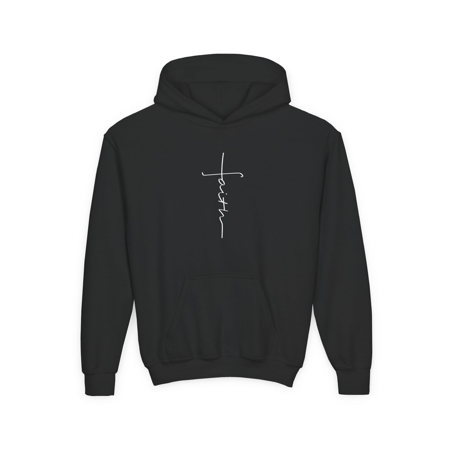 Cross Made From Faith Girl's Hoodie (White Logo)