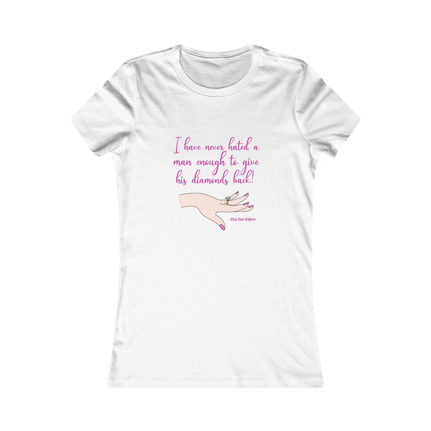 Gabor Diamonds Women's Fitted Tshirt (IW Pink Logo) - Sweet Baby Jeez Teez
