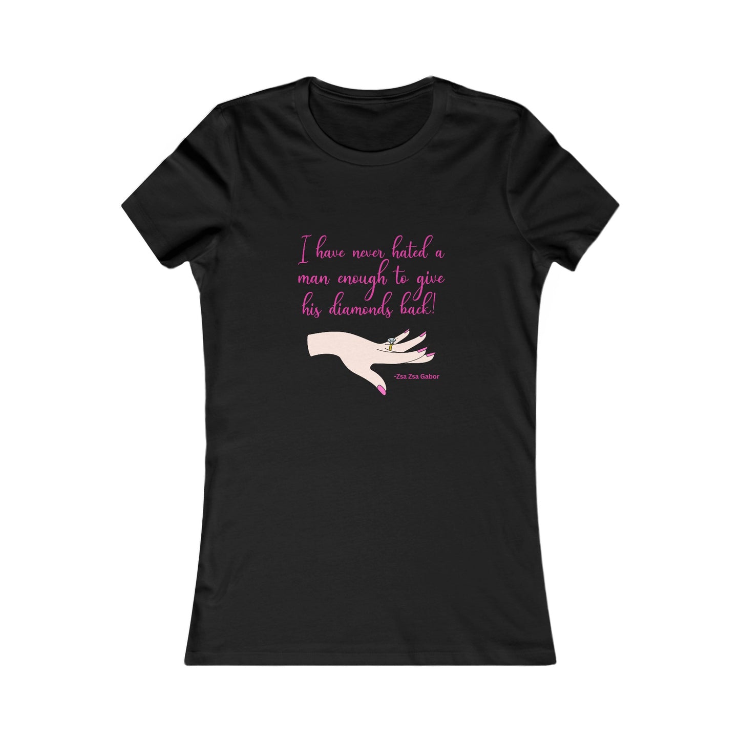 Gabor Diamonds Women's Fitted Tshirt (IW Pink Logo) - Sweet Baby Jeez Teez