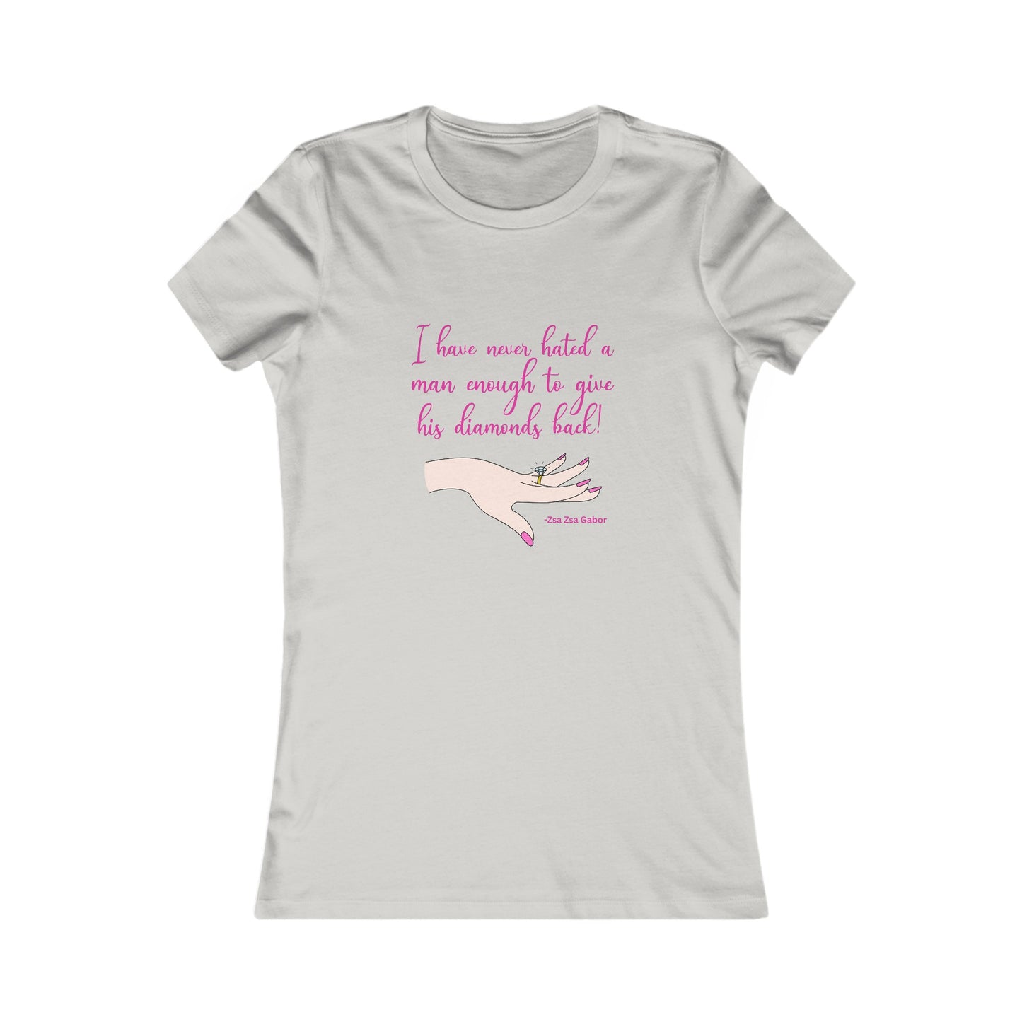 Gabor Diamonds Women's Fitted Tshirt (IW Pink Logo) - Sweet Baby Jeez Teez