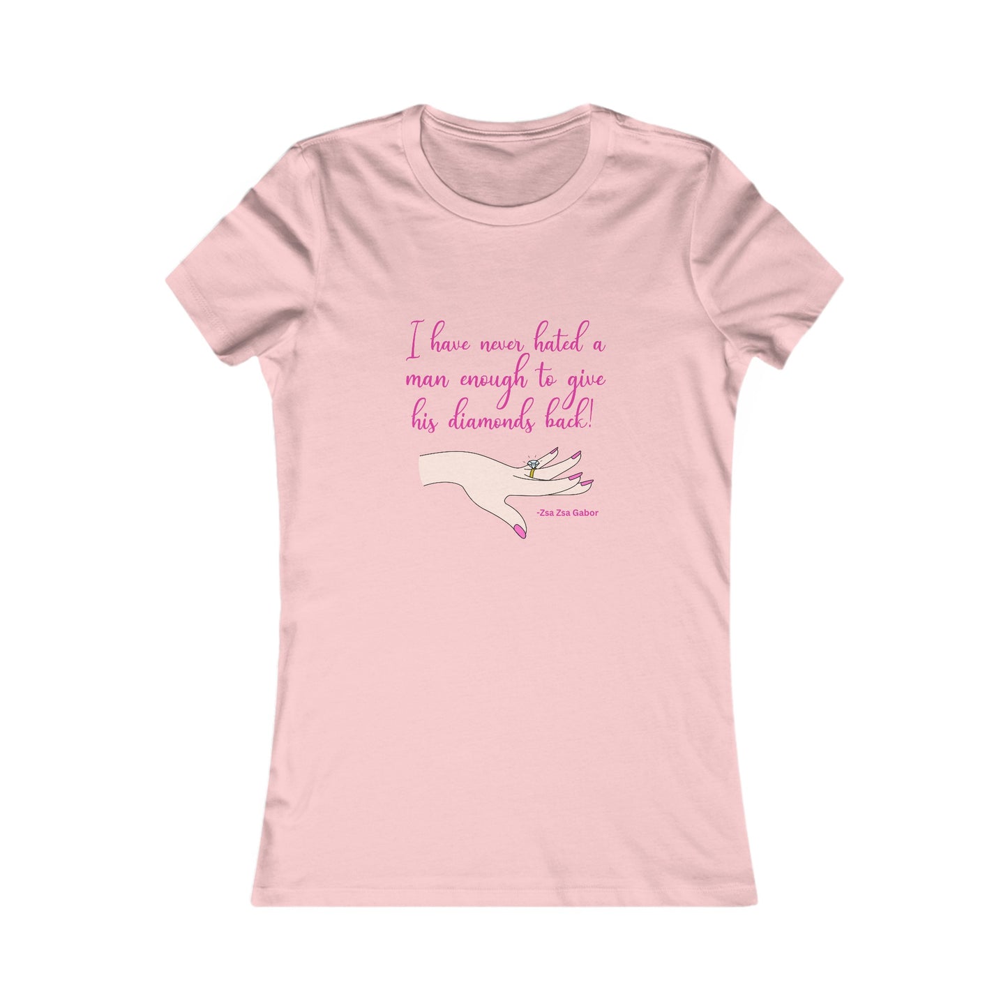 Gabor Diamonds Women's Fitted Tshirt (IW Pink Logo) - Sweet Baby Jeez Teez