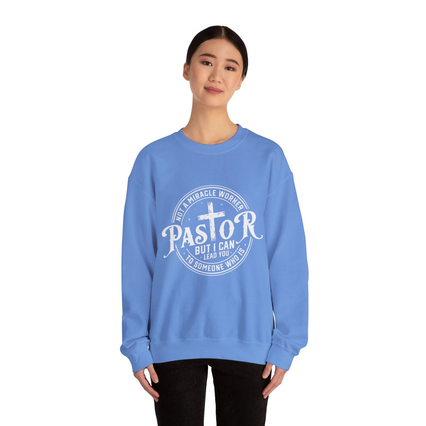 Pastor Women's Relaxed Sweatshirt (White Logo) - Sweet Baby Jeez Teez