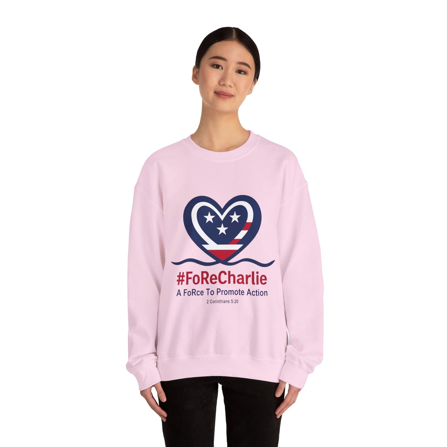 "FoRe Charlie" Ambassador Pageant Memorial Sweatshirt for Charlie Kirk (Heart Logo)