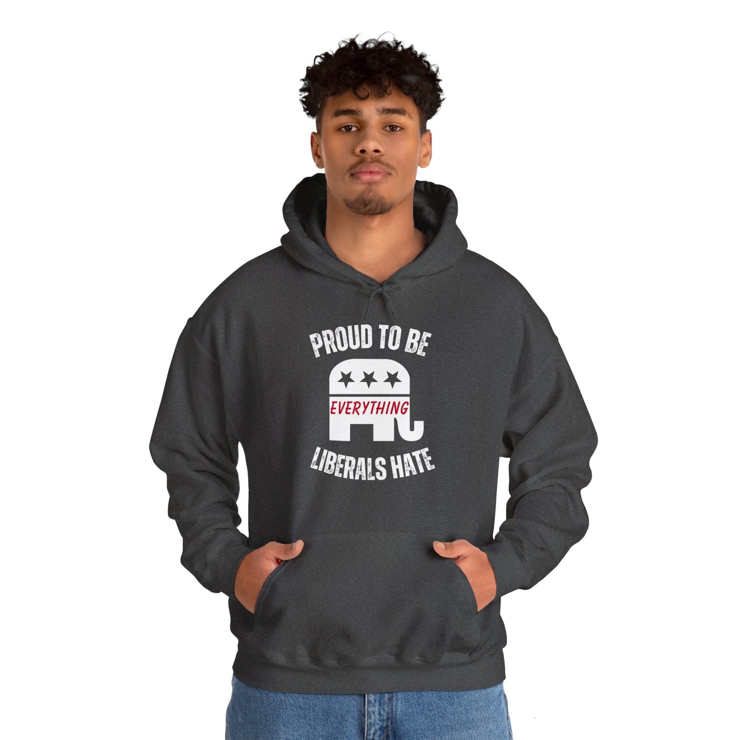 Proud to Be Men's Hoodie (White Logo) - Sweet Baby Jeez Teez