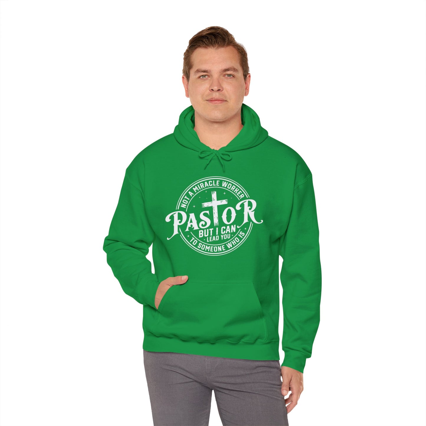 Pastor Men's Hooded Sweatshirt (White Logo) - Sweet Baby Jeez Teez
