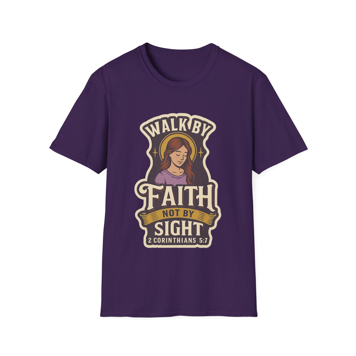 "Walk by Faith" Bible Verse Christian Inspirational Soft Tshirt