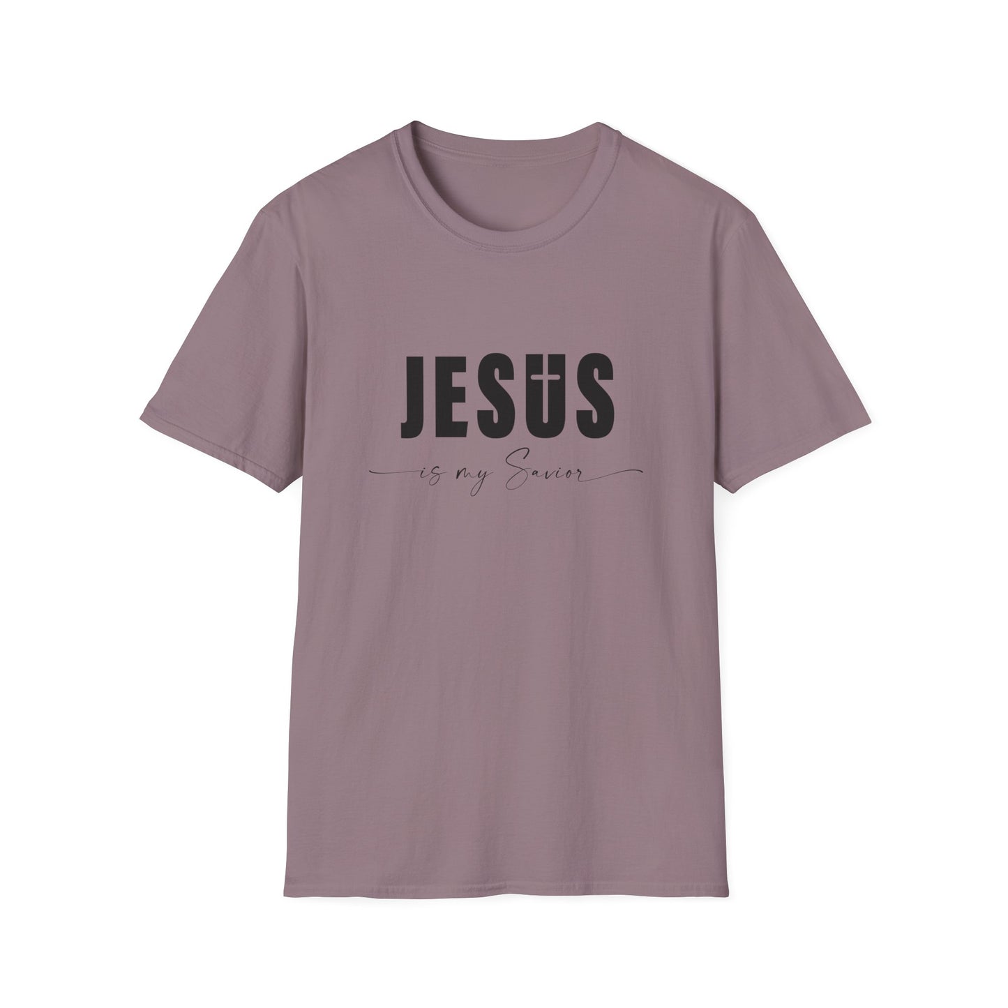 "Jesus is My Savior" Christian Faith Soft T-Shirt (Black Logo)