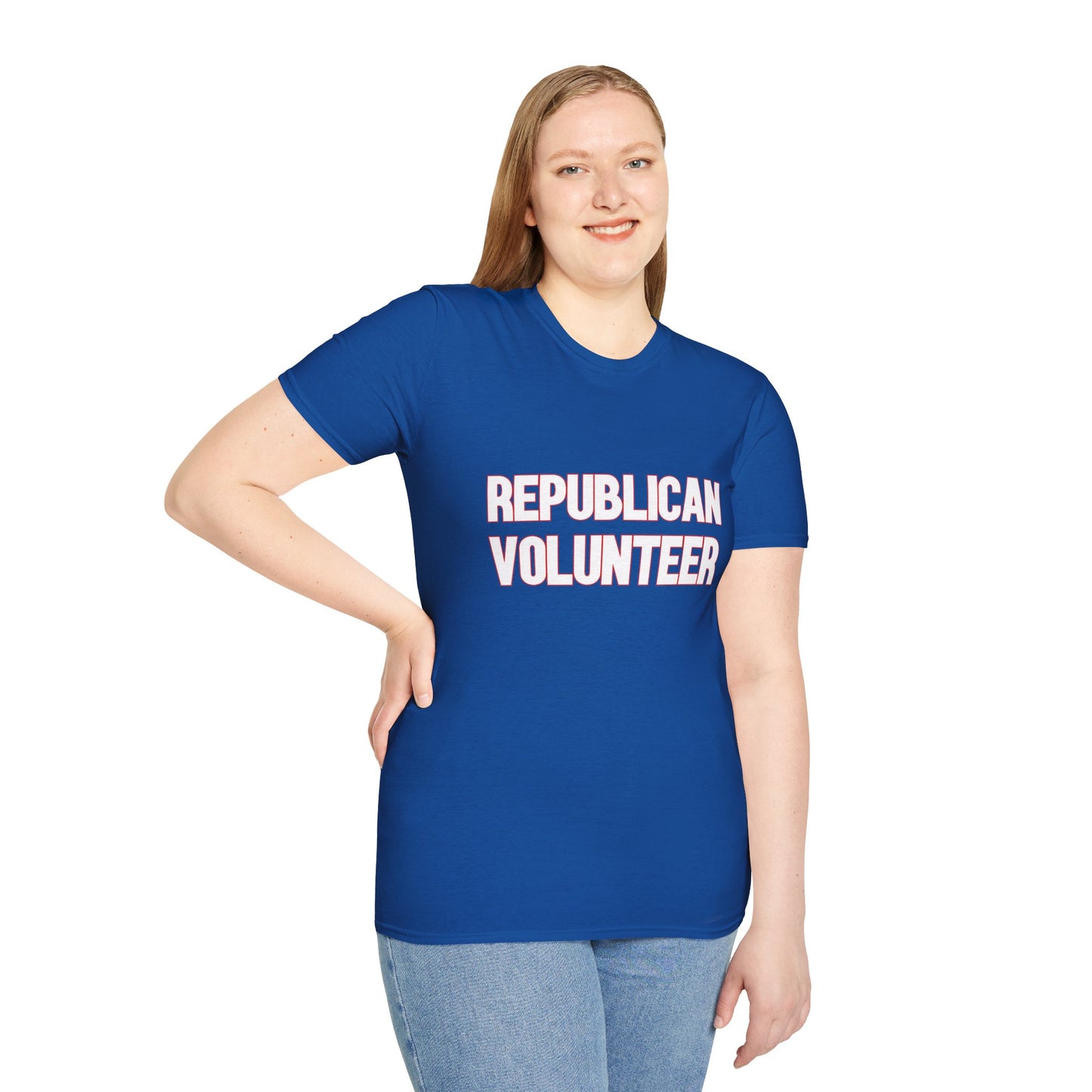 Republican Volunteer Unisex Tshirt (White/Red Logo) - Sweet Baby Jeez Teez