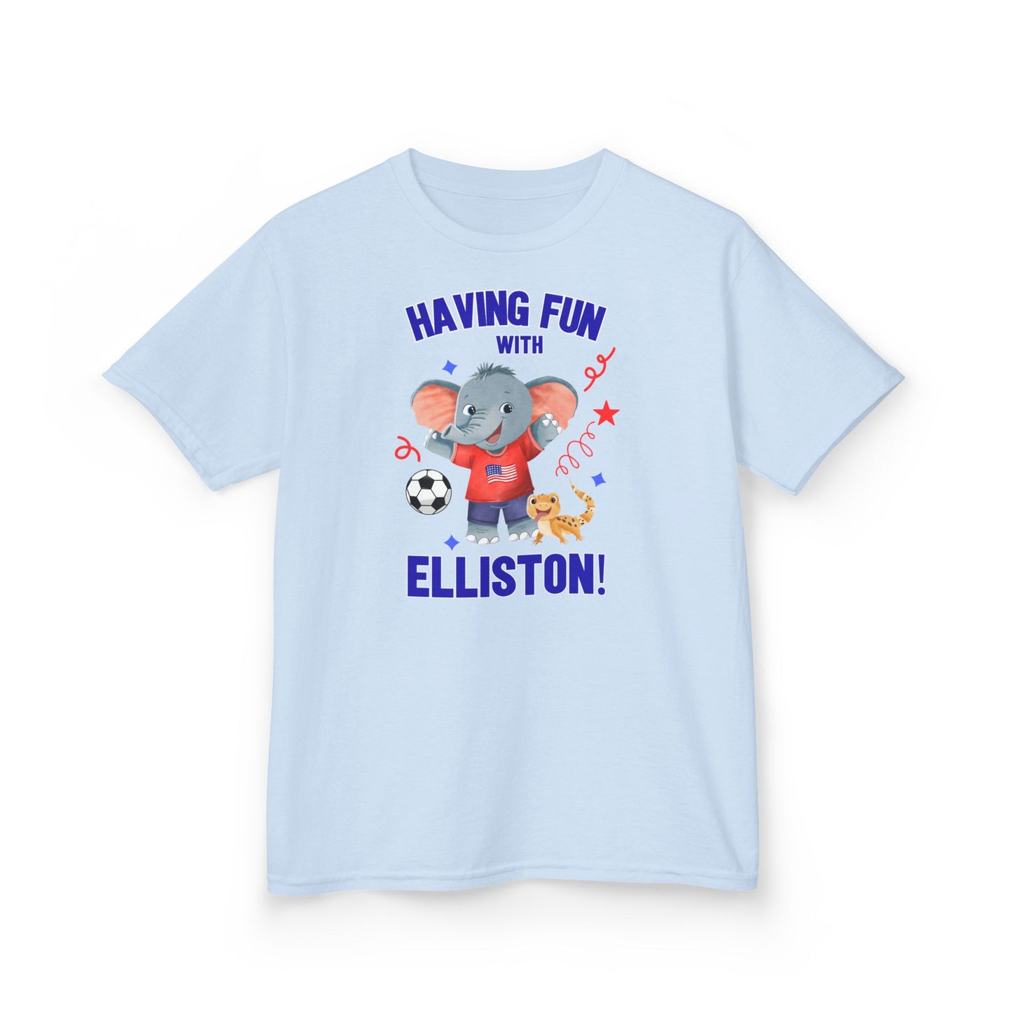 Elliston the Elephant (TM) Having fun with Elliston Kids Tshirt - Sweet Baby Jeez Teez