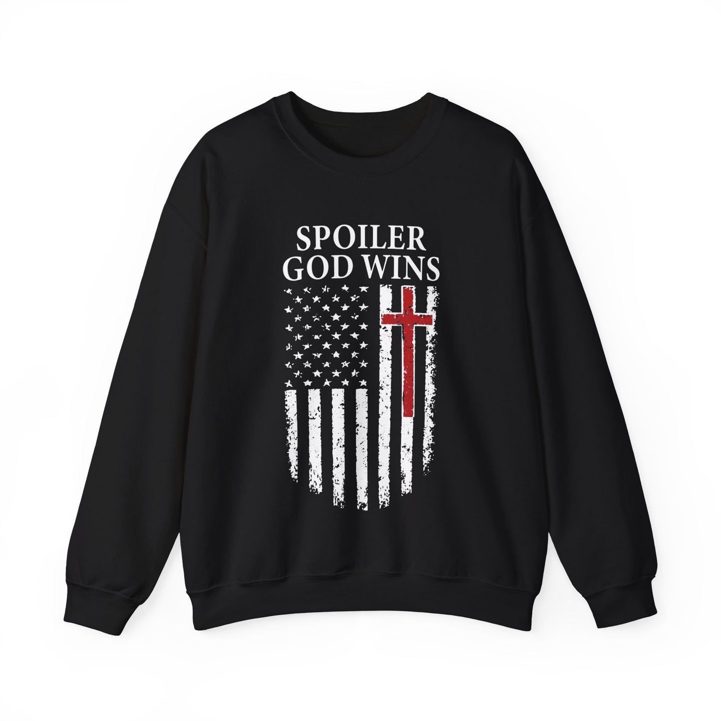"Spoiler God Wins" Christian Unisex Cozy Sweatshirt