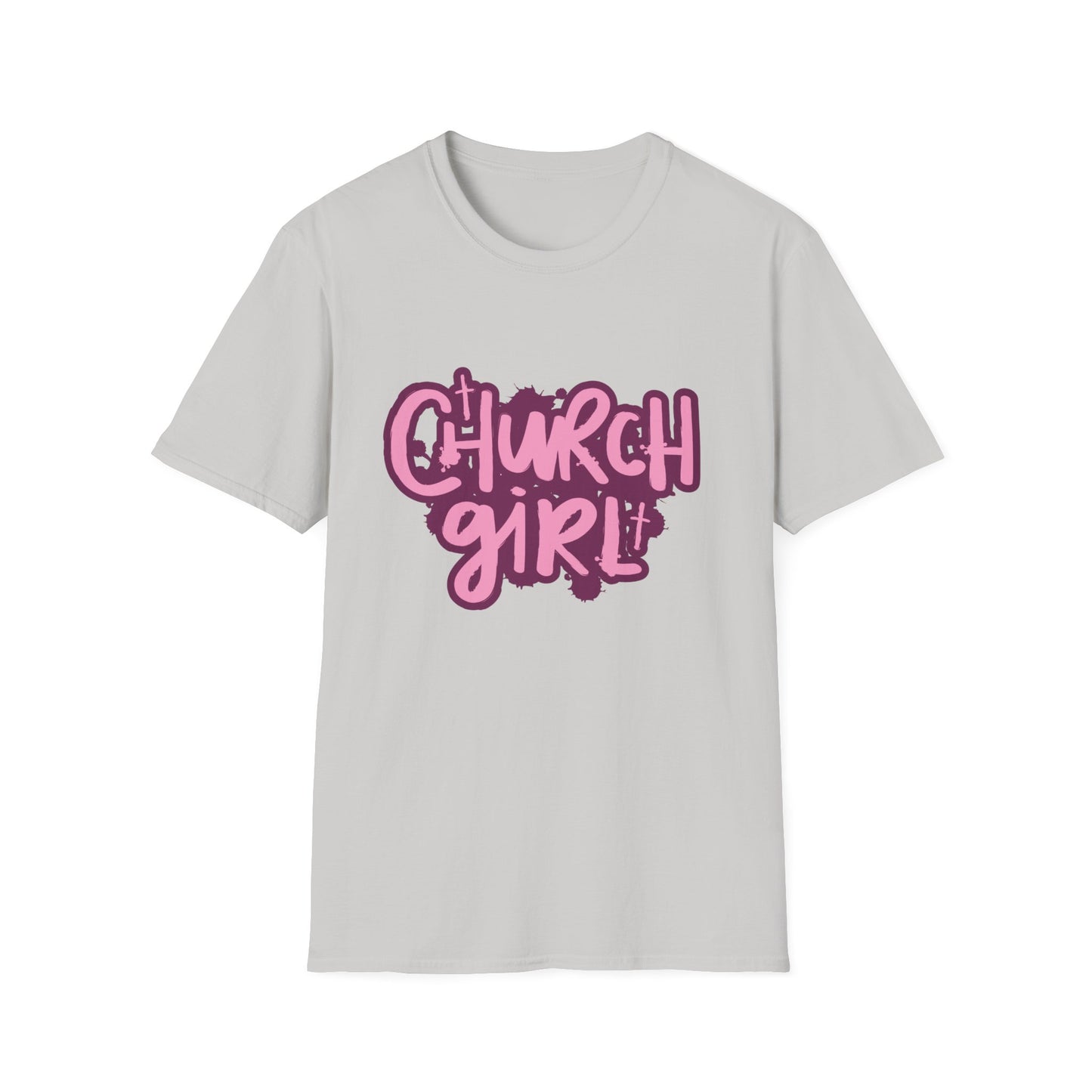 Church Girl Women's Relaxed/Fitted Tshirt (Pinks Logo) - Sweet Baby Jeez Teez