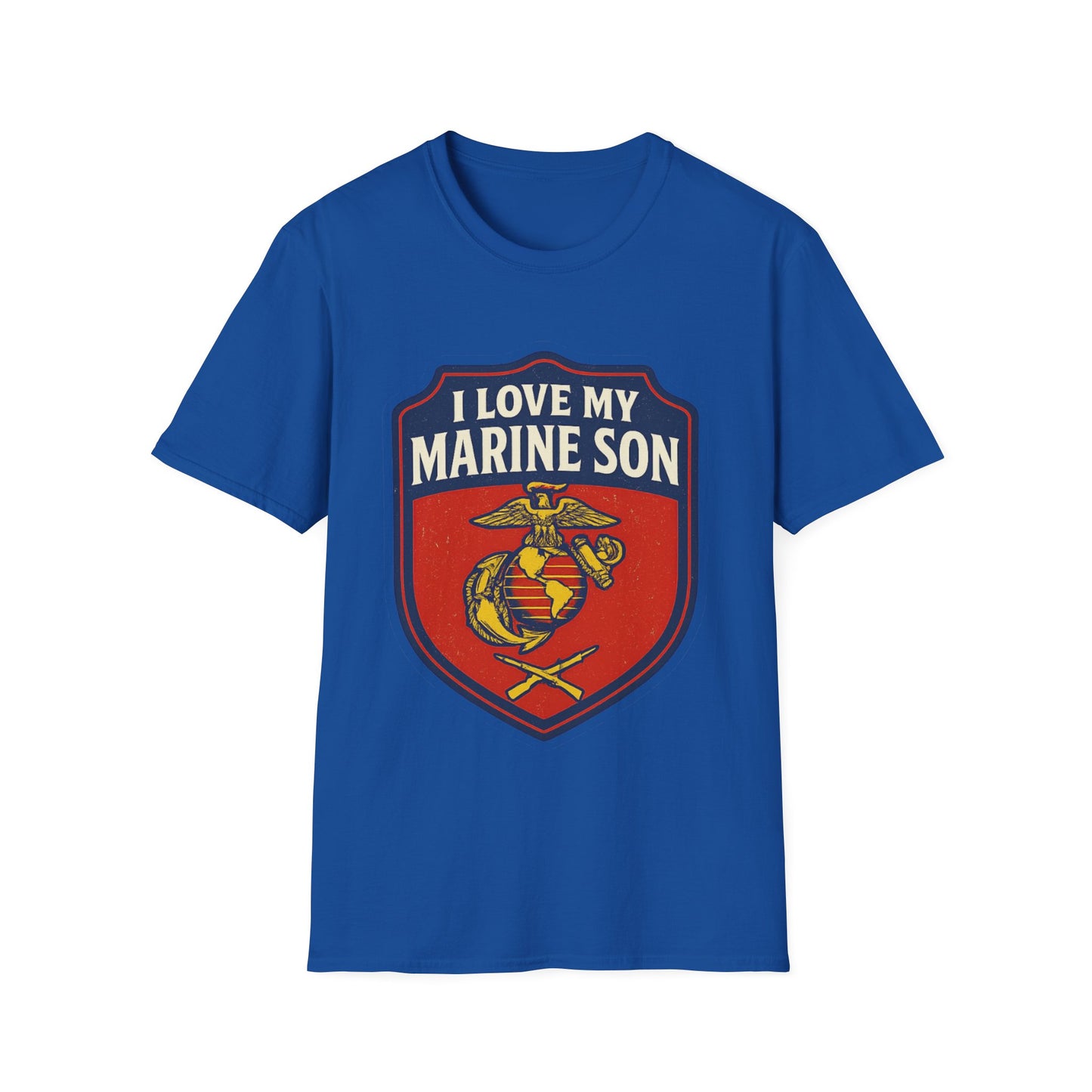 "I Love My Marine Son" Military Patriotic Softstyle Tshirt for Marine Parents