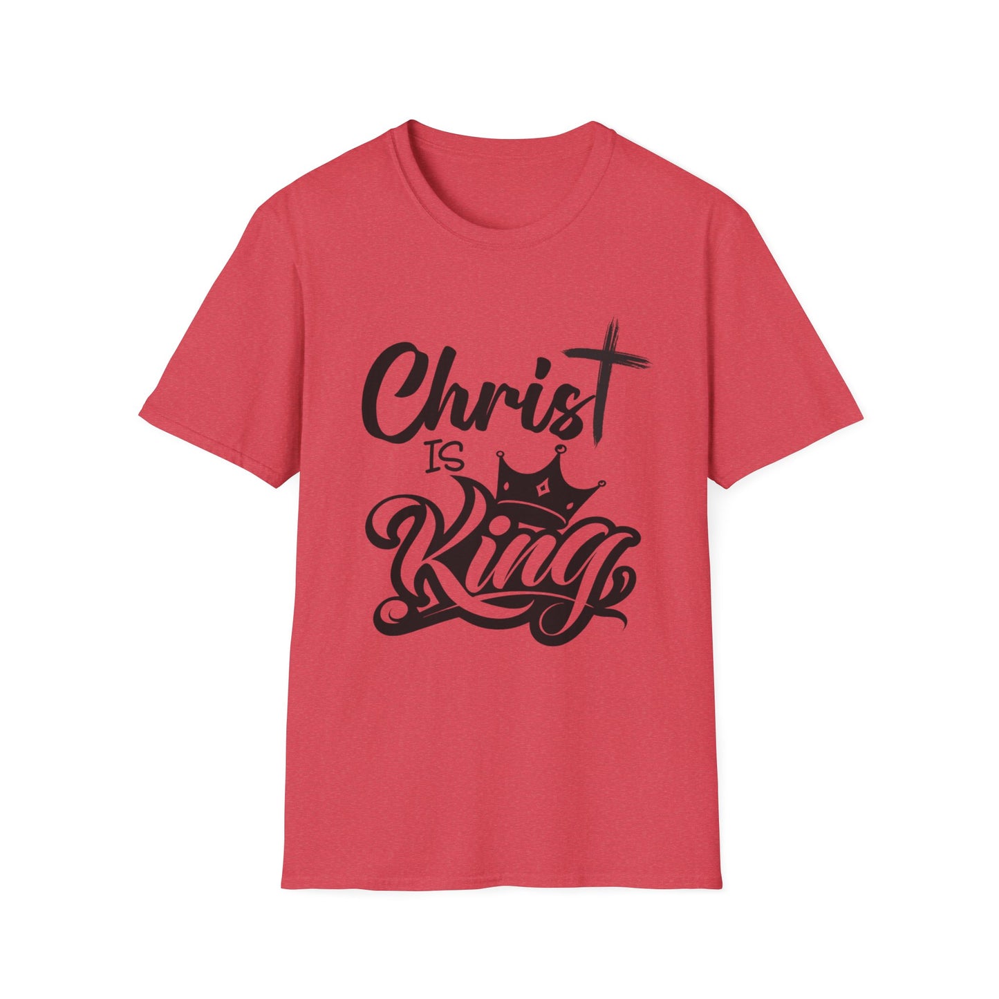 "Christ is King" Unisex Softstyle T-Shirt (Black Logo) - Sweet Baby Jeez Teez