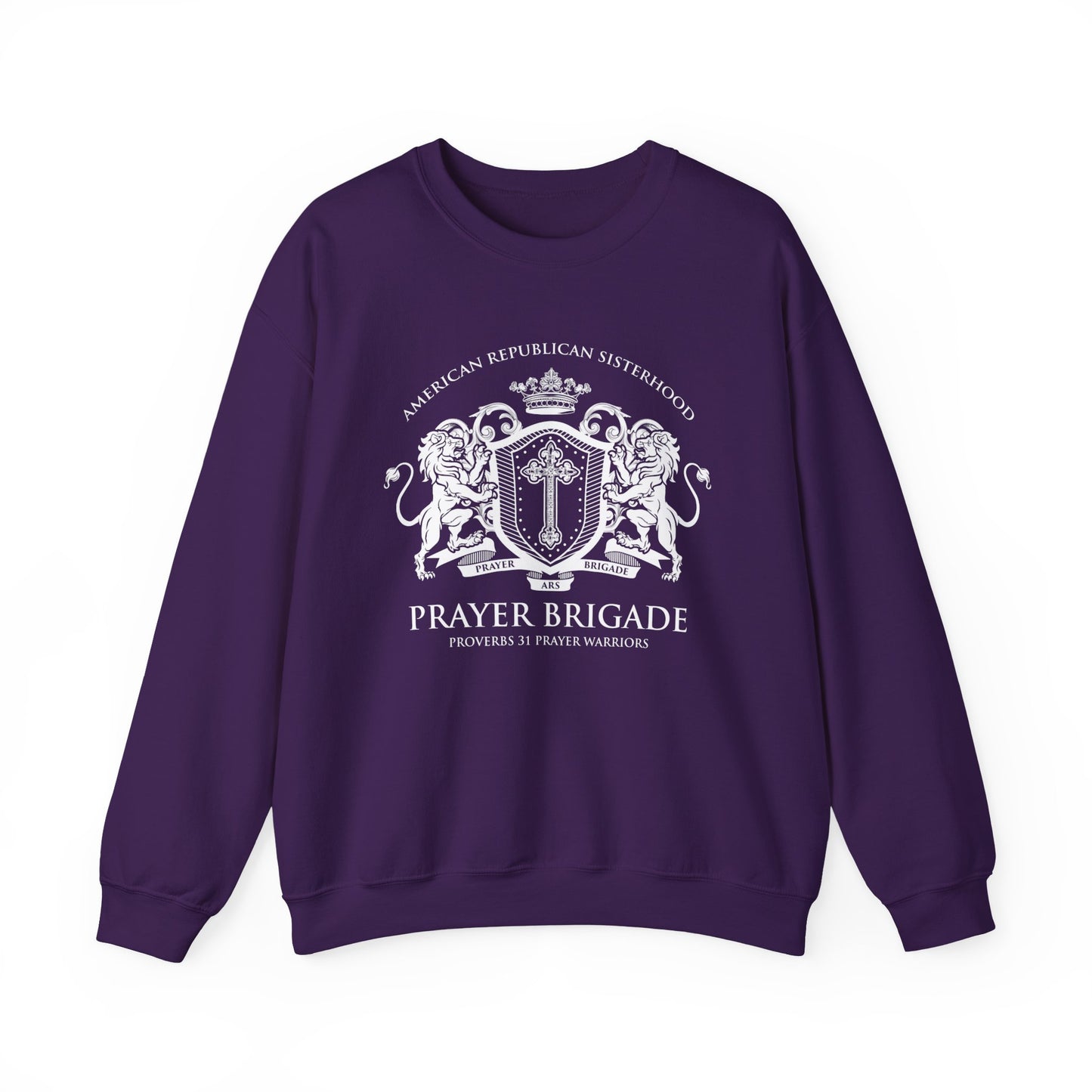 Prayer Brigade Relaxed Sweatshirt - Scripture Inspired Design (White Logo)