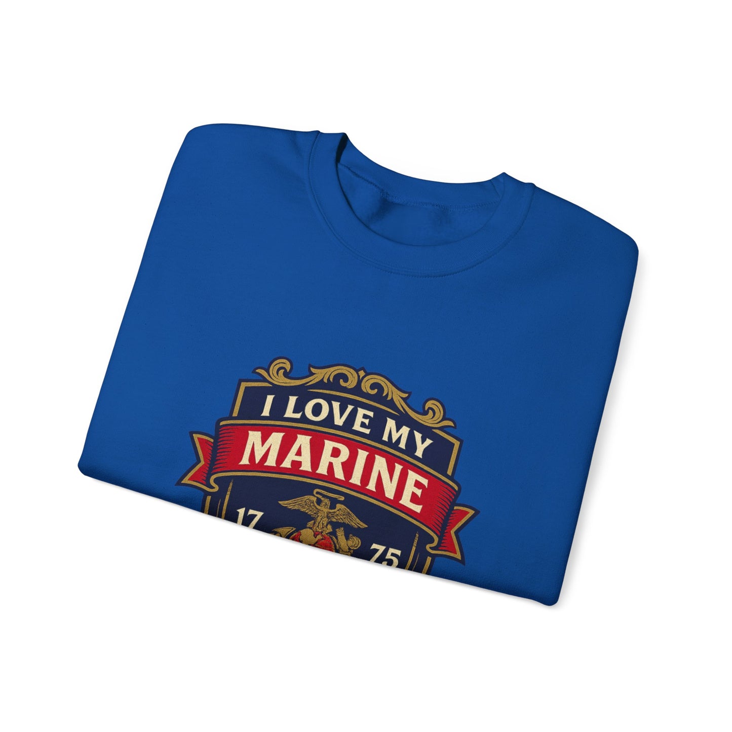 "I Love My Marine Daughter" Patriotic Crewneck Sweatshirt for Marine Military Parents