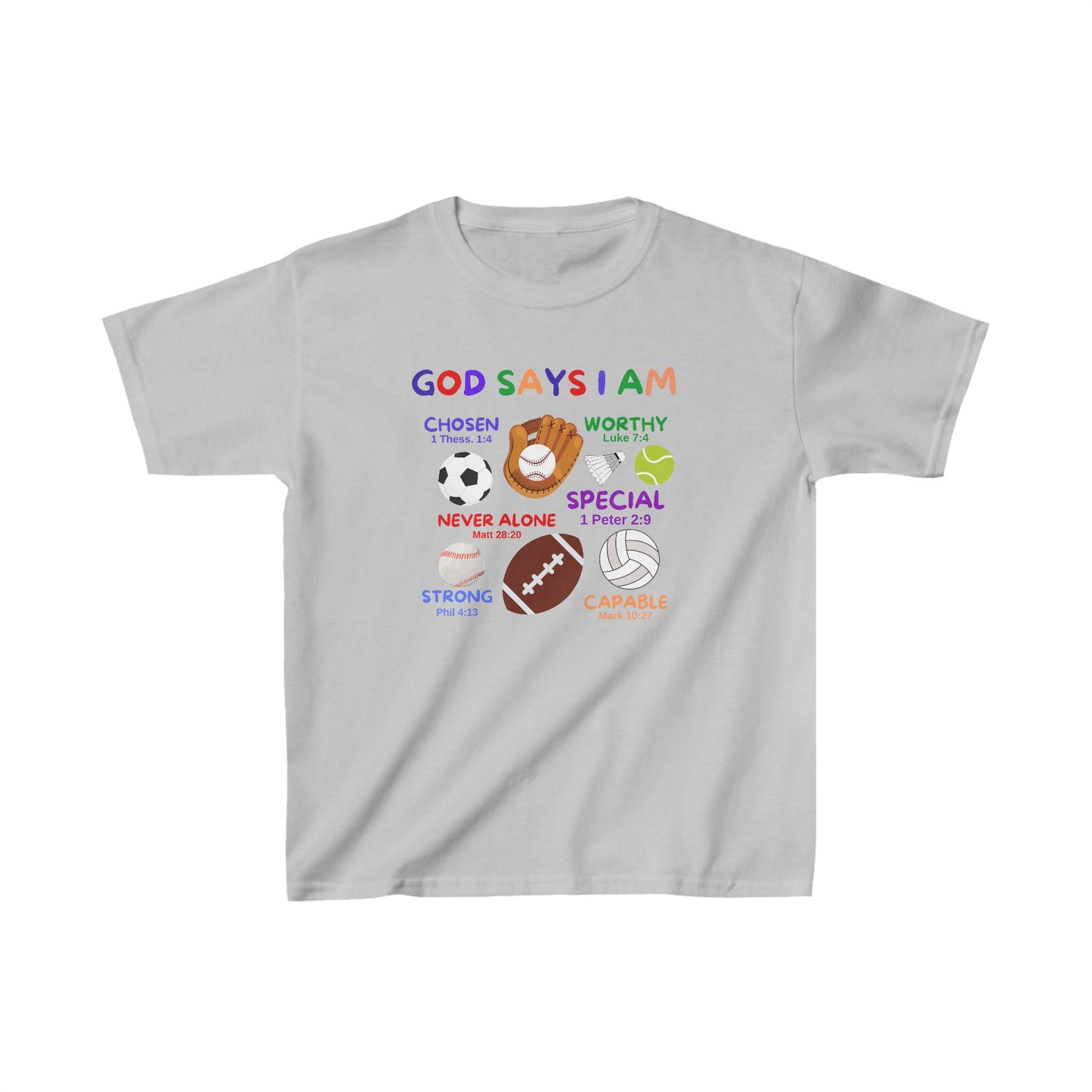 God Says I am Boys Tshirt (Sports Logo) - Sweet Baby Jeez Teez