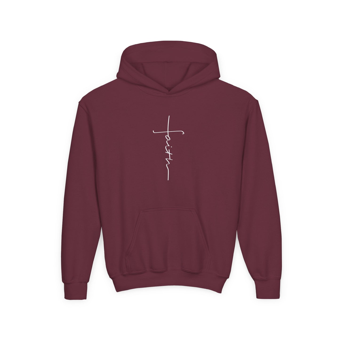 Cross Made From Faith Girl's Hoodie (White Logo)