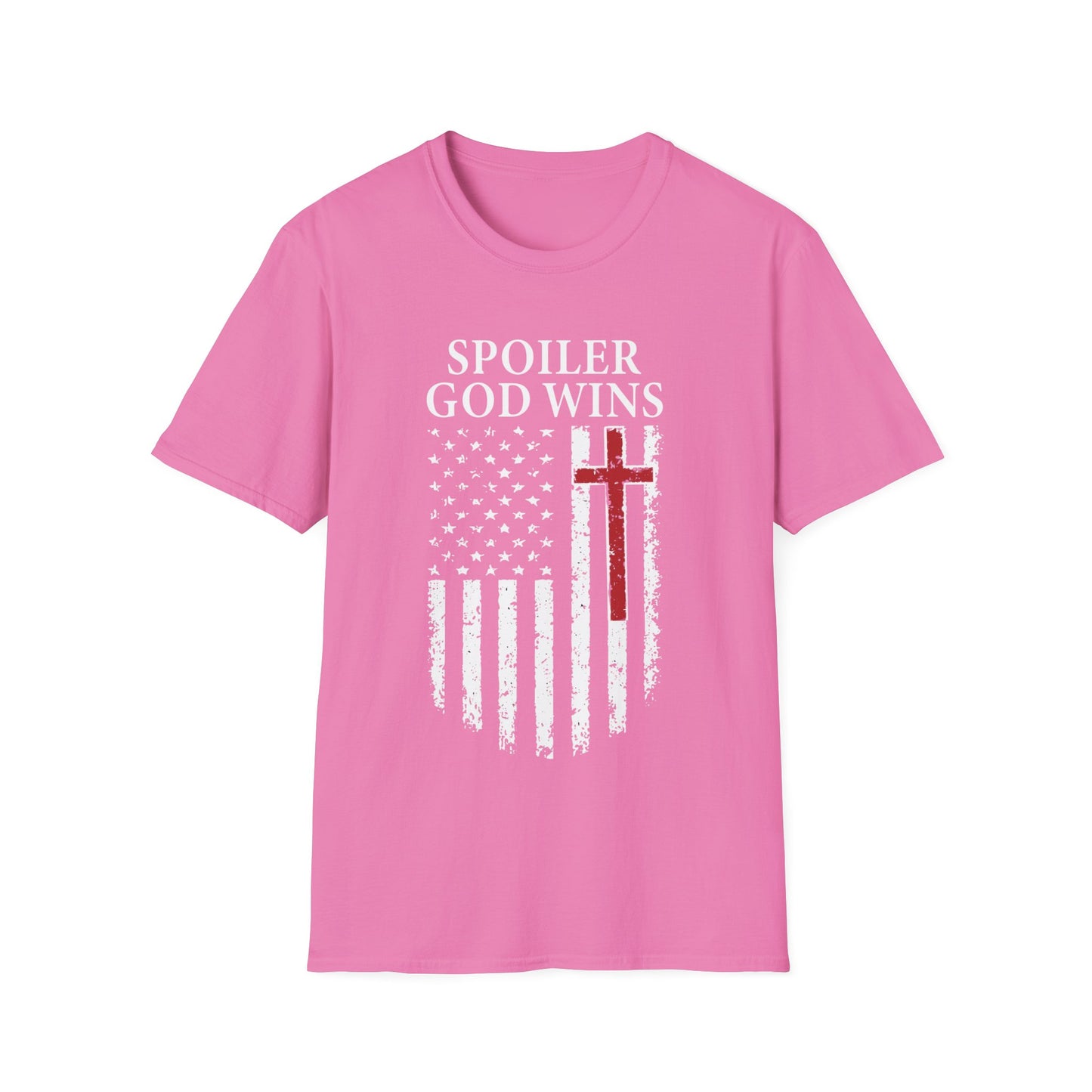 "Spoiler God Wins" Christian Unisex Softstyle T-Shirt