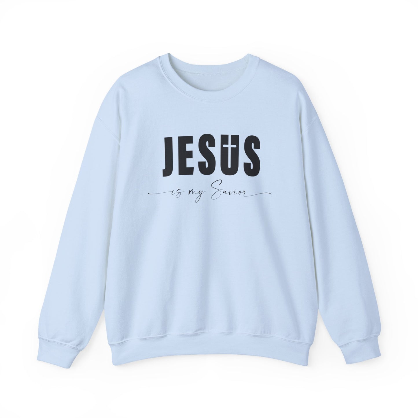 "Jesus is My Savior" Christian Faith Sweatshirt (Black Logo)