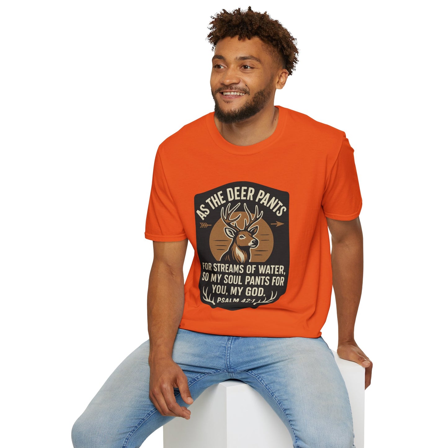 Psalm 42:1 "As The Deer" Bible Verse Softstyle Tshirt