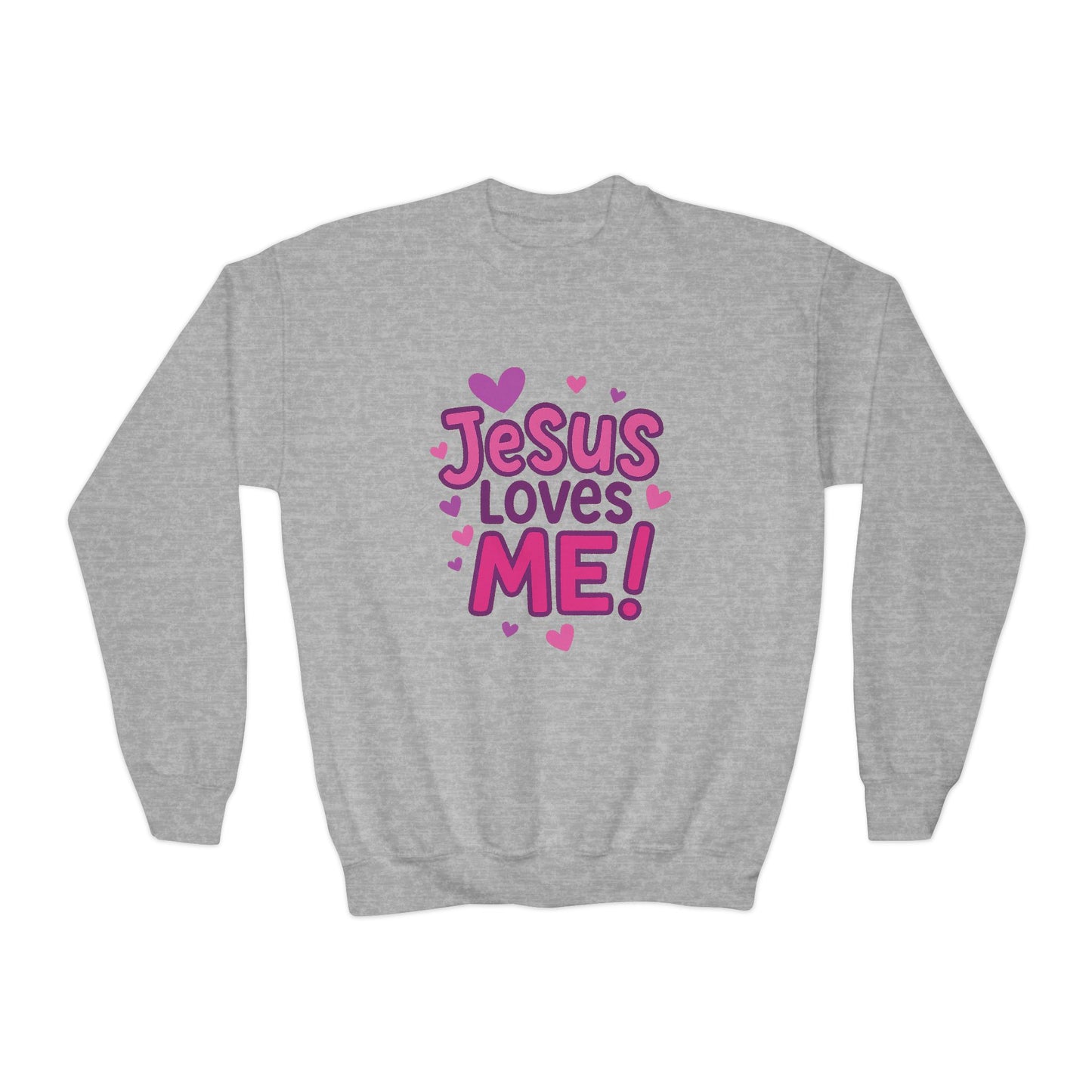 "Jesus Love Me!" Girls Christian Sweatshirt (Heart Logo)