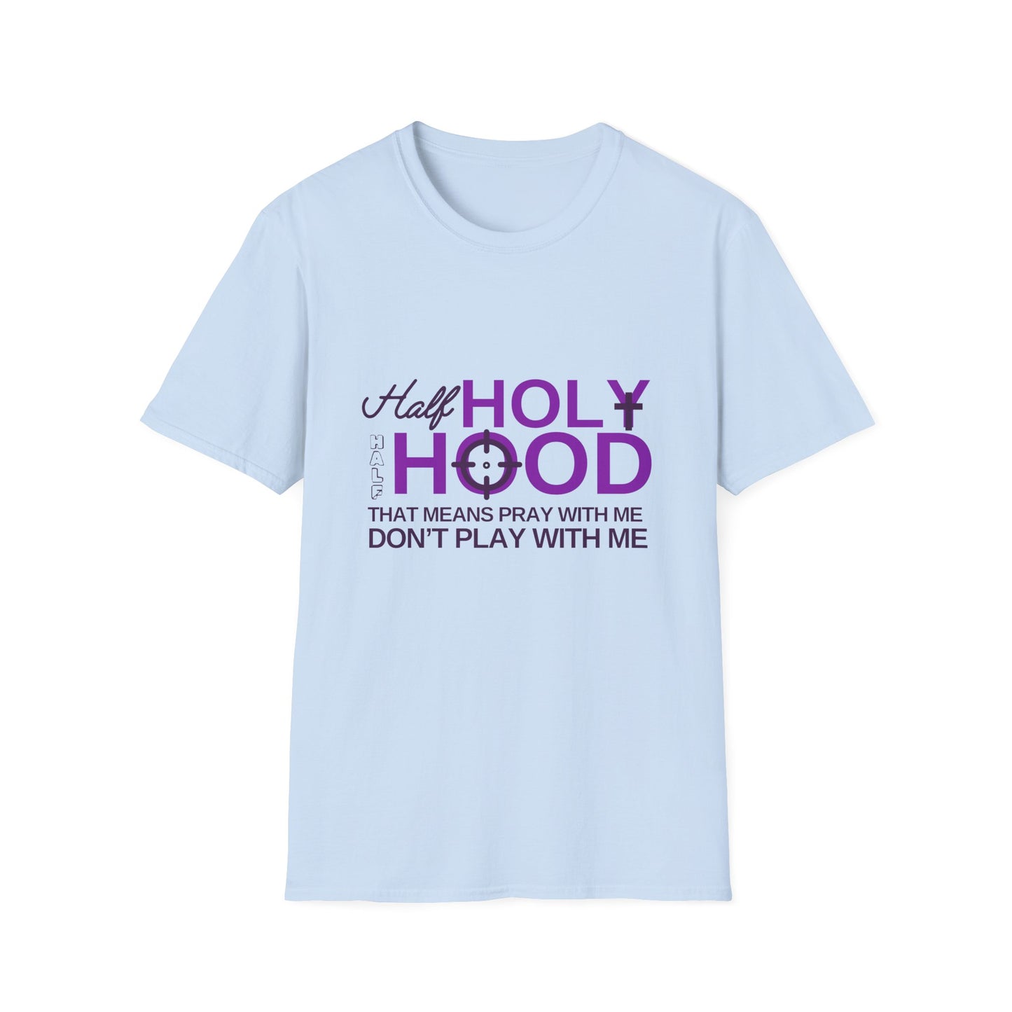 Half Holy Womens Relaxed/Plus Tshirt (Plum Logo) - Sweet Baby Jeez Teez