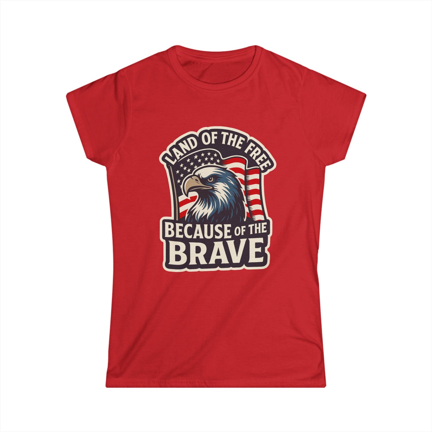 "Land of the Free" Patriotic Eagle Women's T-Shirt (American Flag)
