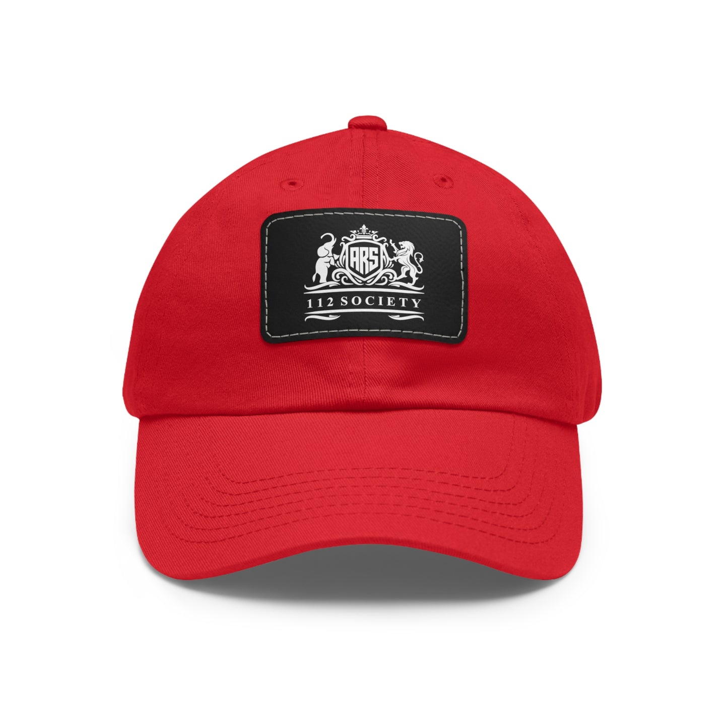 ARS 112 Society Men's Dad Hat with Leather Patch (White Logo) - Sweet Baby Jeez Teez