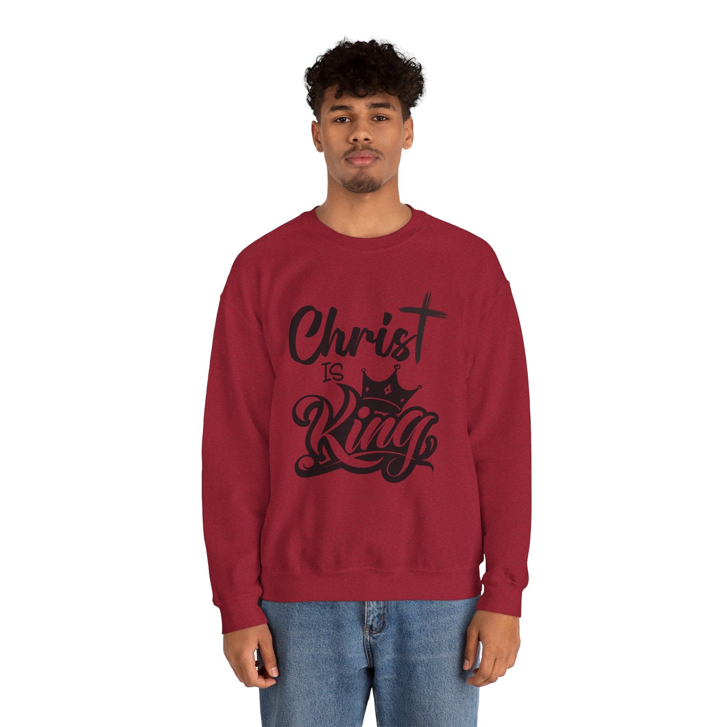 "Christ is King" Unisex Crewneck Sweatshirt - Sweet Baby Jeez Teez