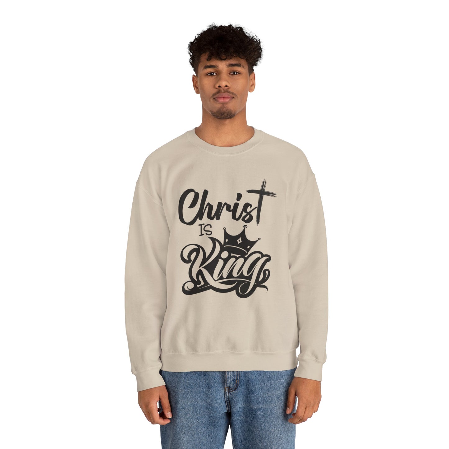 "Christ is King" Unisex Crewneck Sweatshirt - Sweet Baby Jeez Teez